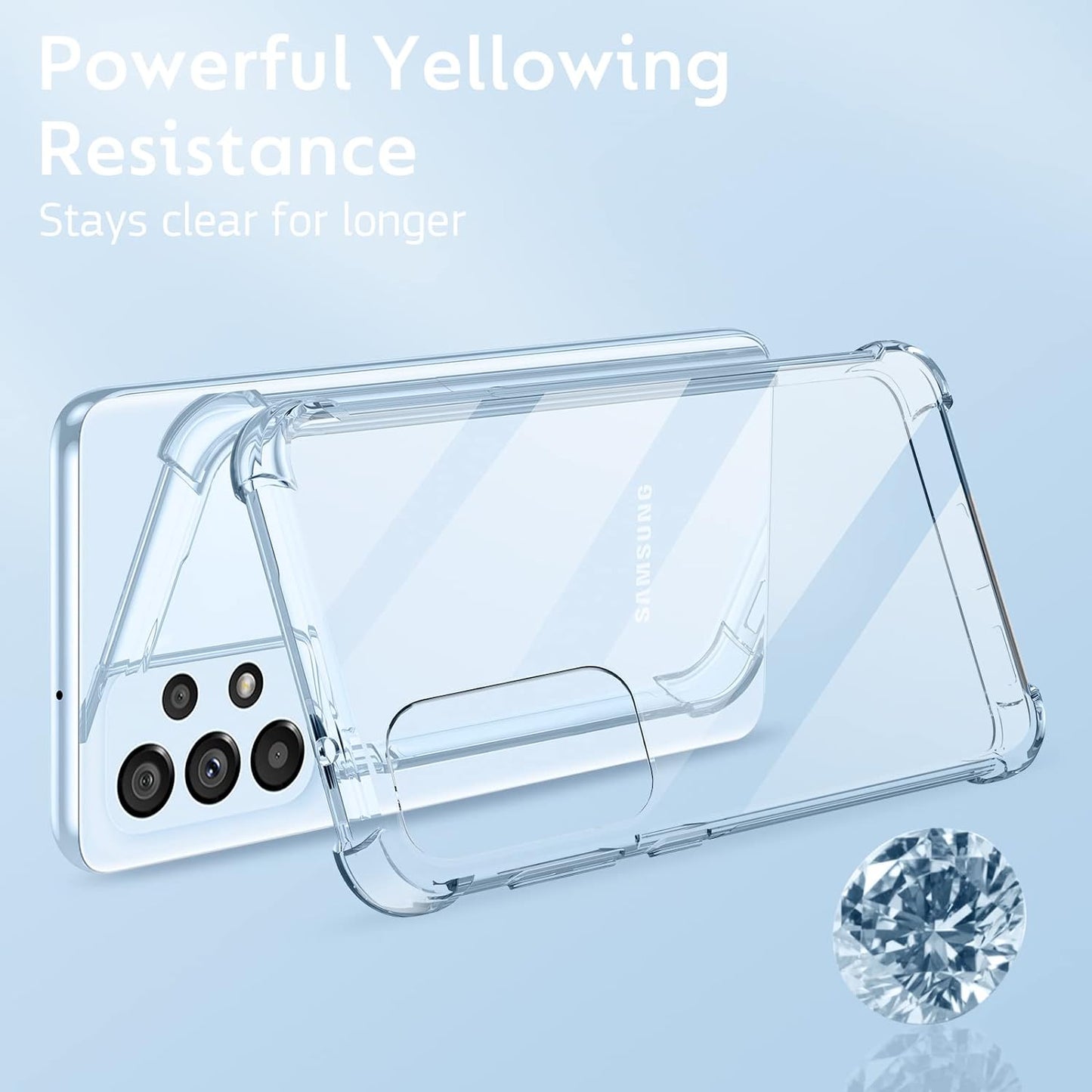 OUBA Galaxy A53 5G Case, Rubber Slim Thin Flexible Clear TPU Shock-Absorbing Corners Anti-Scratches Lightweight Gel Soft Silicone Protective Case Cover for Samsung Galaxy A53 5G - Clear  OUBA   