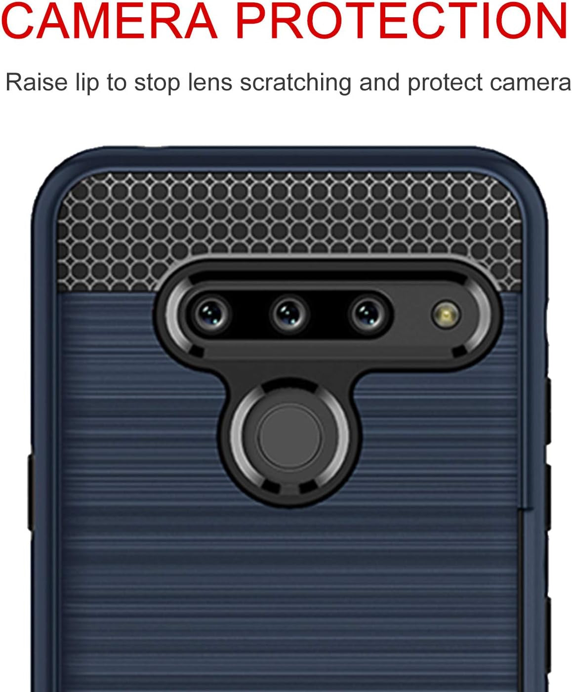 Case for LG G8, Thinq Case with Card Slot Holder, Shock Absorption Case Protective Cover for LG G8 (Navy Blue)  jia   