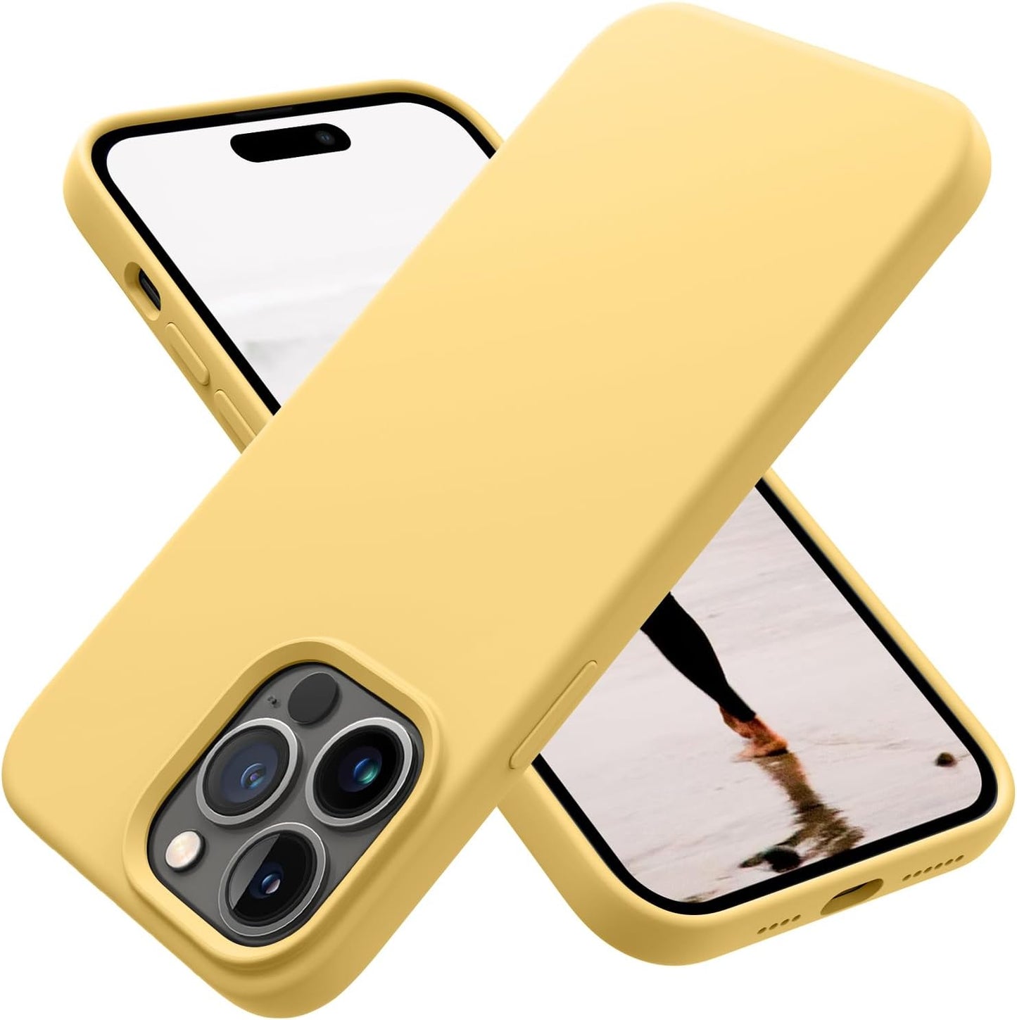 OTOFLY Designed for Iphone 14 Pro Max Phone Case, Silicone Shockproof Slim Thin Phone Case for Iphone 14 Pro Max 6.7 Inch (Chalk Pink)  OTOFLY Direct   