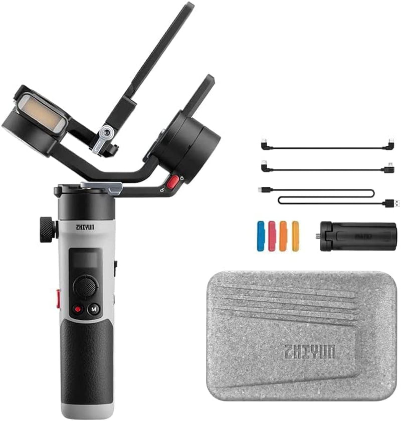 Zhiyun Crane M2S Camera Gimbal 3-Axis Handheld Video Stabilizer for Mirrorless Camera,Action Camera,Smartphone,For Sony A6000,A6300,A6500,For Gopro Hero 10/9/7,For Iphone 13 Pro Max Mini 12 11  zhi yun   