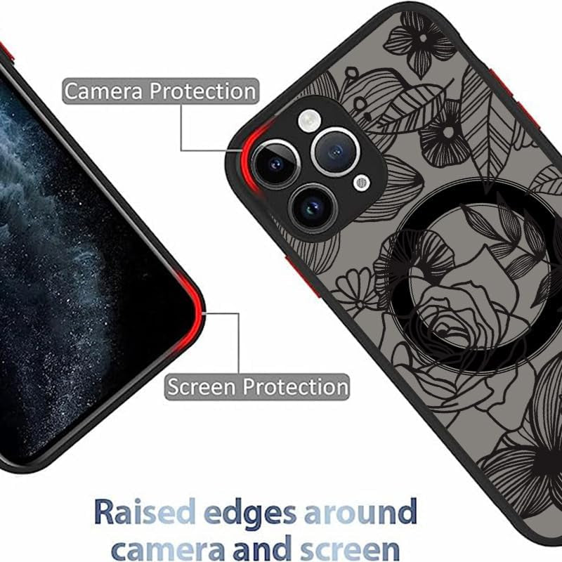 Doowear Galaxy S21+ plus Case Magnetic [Support Magsafe Charger] Wireless Anti-Scratch Shockproof Matte Clear Full Camera Protection Slim Thin Phone Cover Case for Samsung Galaxy S21+ Plus-Rose  Doowear   