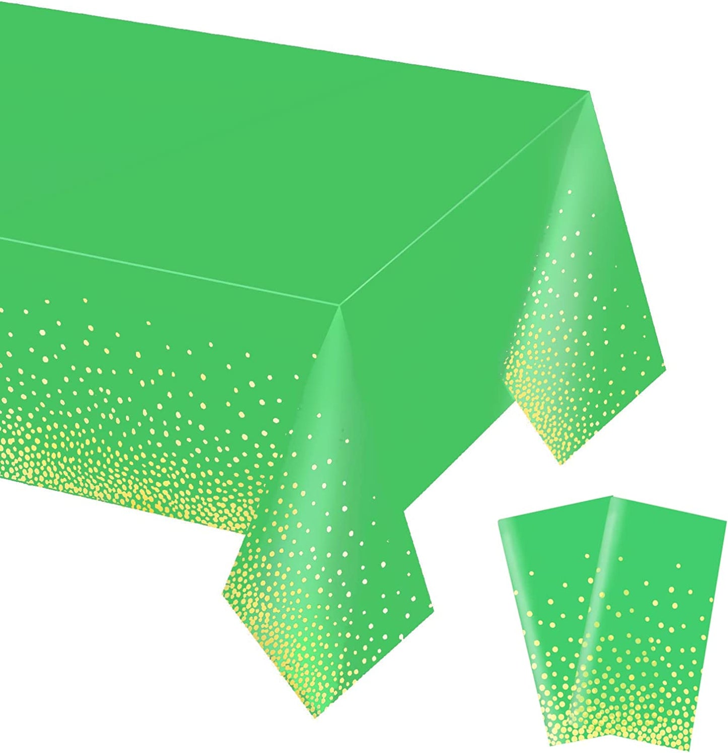 Gexolenu 4 Pack Black and Gold Disposable Plastic Tablecloth for Rectangle Tables(54" X 108"), Party Table Cloth Birthday,Table Cloths Graduation Decorations Class of 2023  Gexolenu Green Gold 2 PCS 