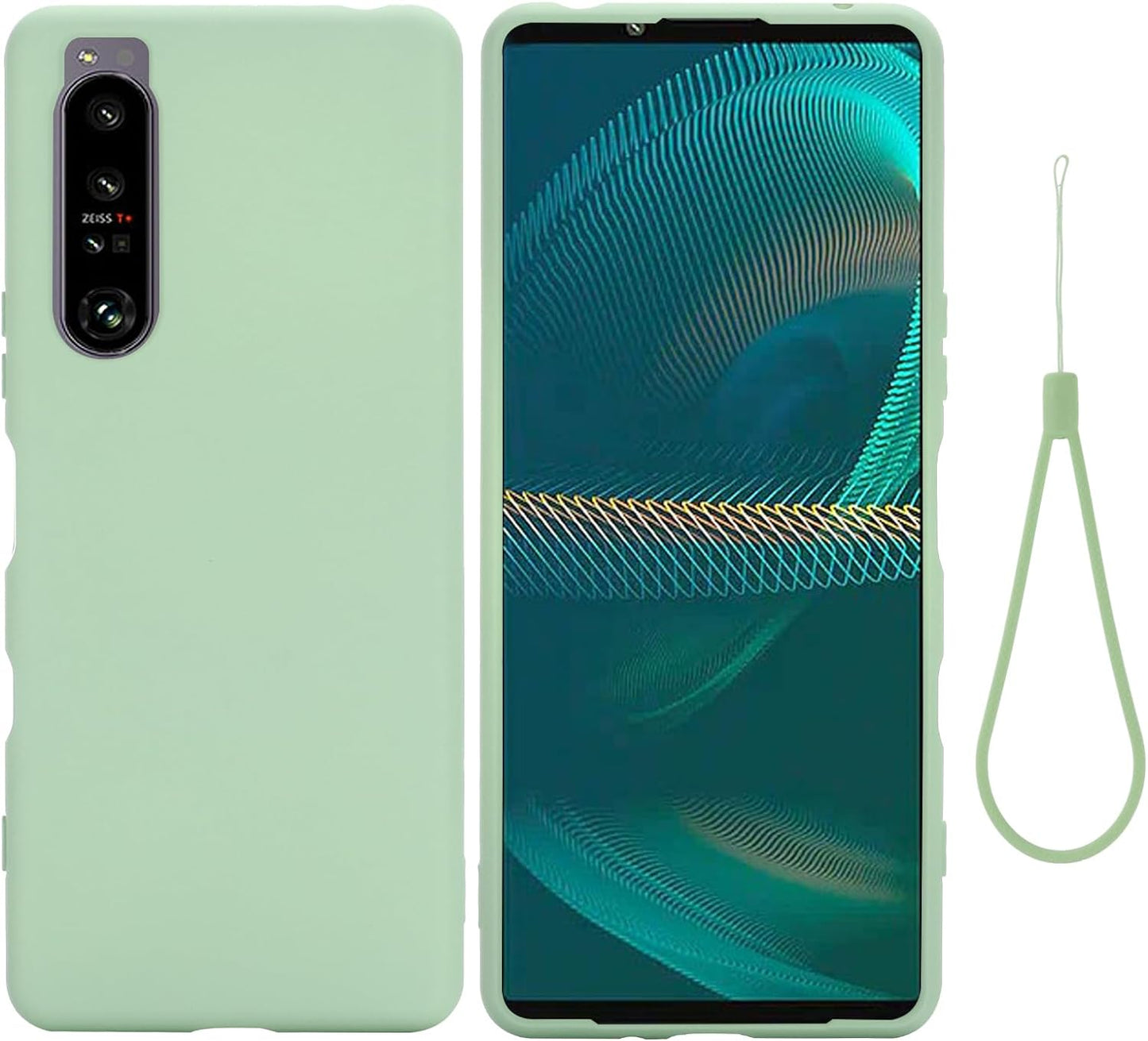 Case for Sony Xperia 1 IV, Liquid Silicone Protective Phone Case for Sony Xperia 1 IV with Silicone Lanyard, Slim Thin Soft Shockproof Cover for Sony Xperia 1 IV Silicone Case Green  Generic   
