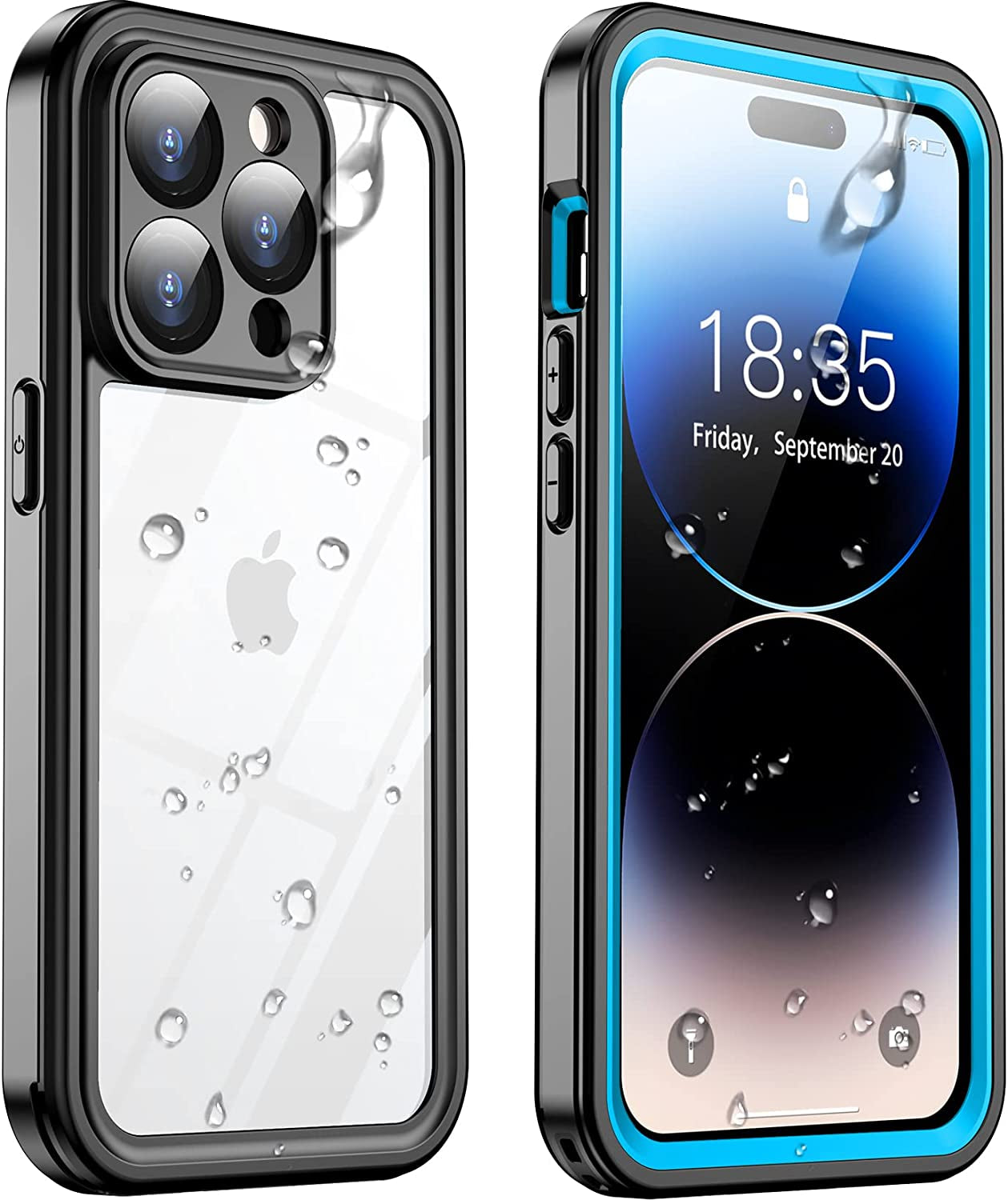 Temdan [Real 360 for Iphone 13 Case Waterproof, Built-In 9H Tempered Glass Camera Lens & Screen Protection [12FT Military Dropproof][Full-Body Shockproof][Dustproof][Ip68 Underwater]-6.1 Inch Black  Temdan   