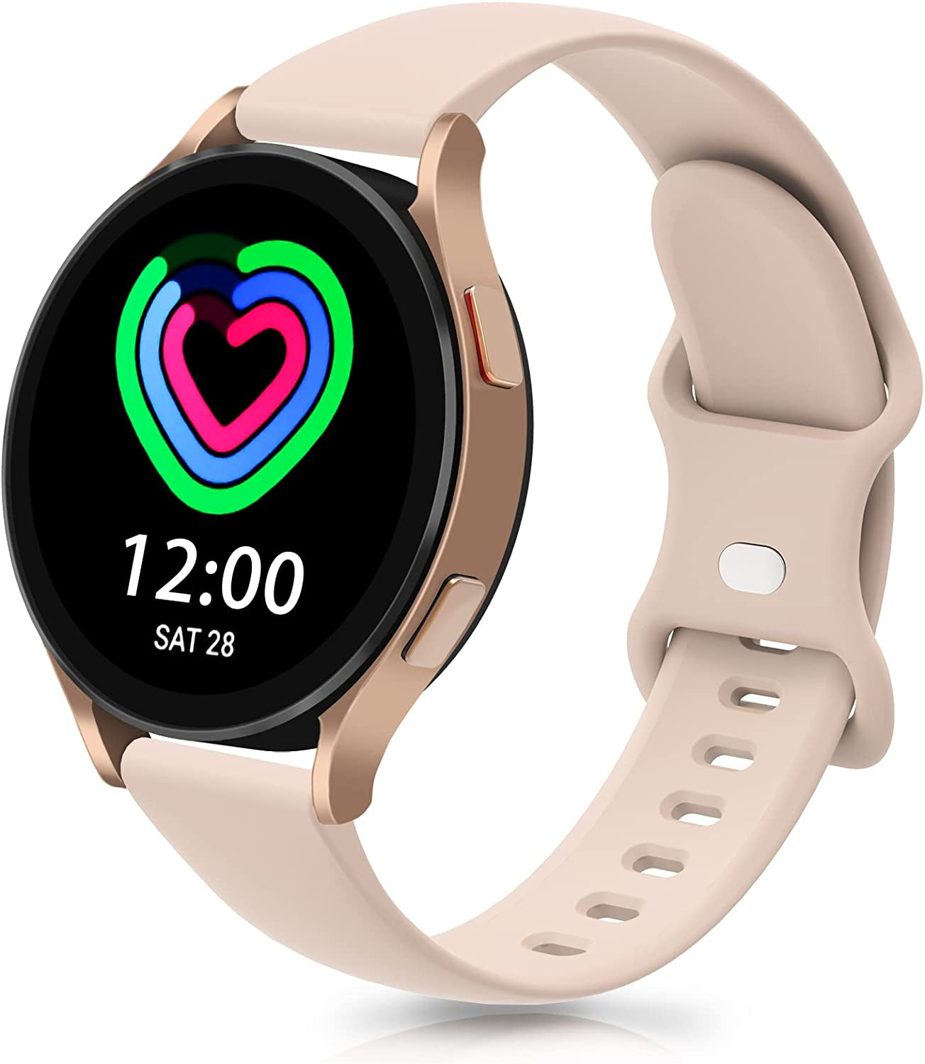 20Mm Watch Bands Compatible with Samsung Galaxy Watch 4/Classic Band 40Mm 42Mm 44Mm 46Mm, Watch Active 2 40Mm 44Mm/Watch 3 41Mm, Soft Silicone Breathable Bands Elastic Replacement Galaxy Strap  KingofKings 2-Milk Tea 20MM 