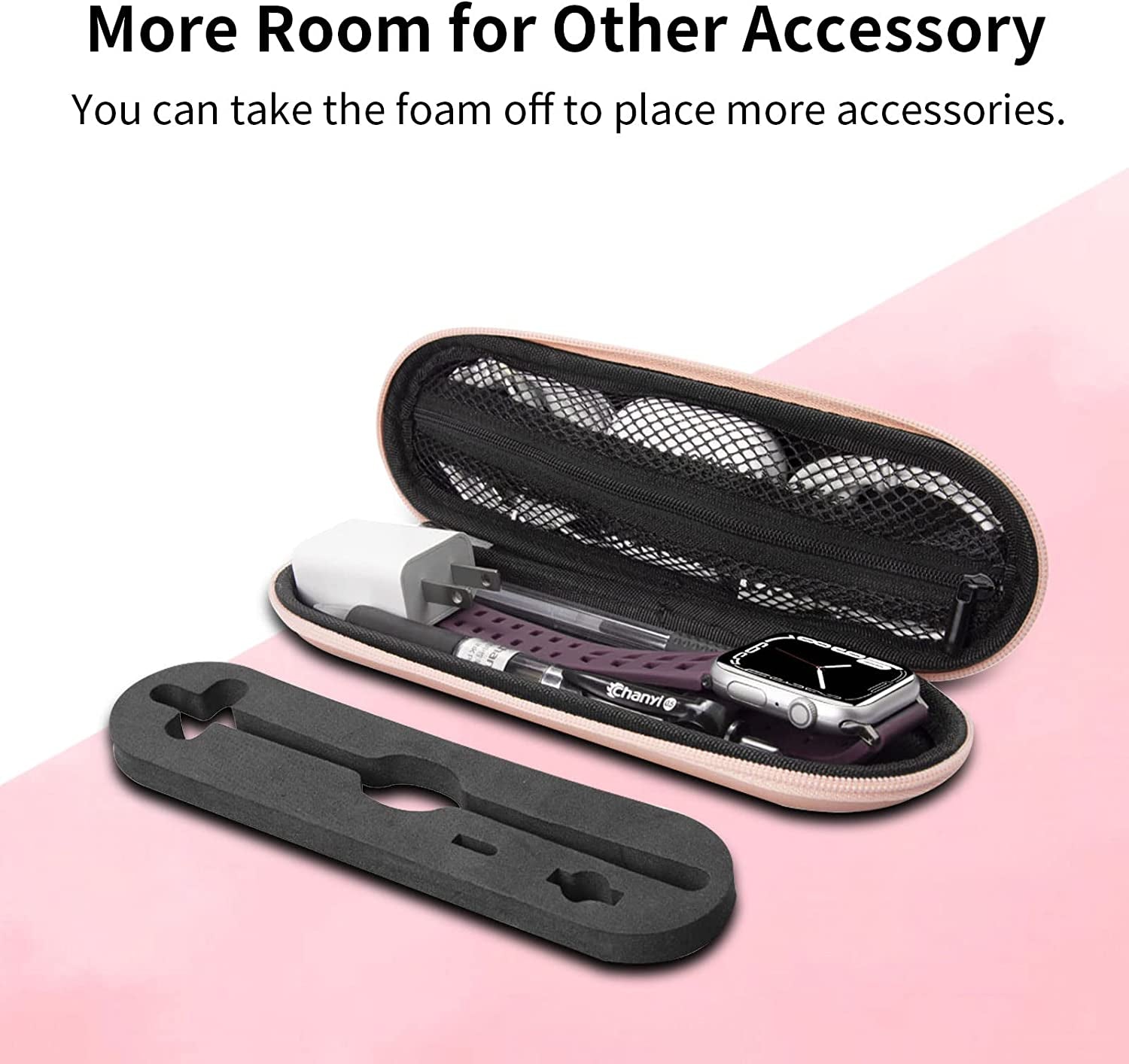 TITACUTE for Apple Pencil Case Carrying Case Hard Foam Zipper Shockproof Protective Ipencil Case Holder for Apple Pencil 1St Generation 2Nd Gen for Ipad 10 Pro Stylus Pen Charger Cable Adapter Earbuds  TITACUTE   