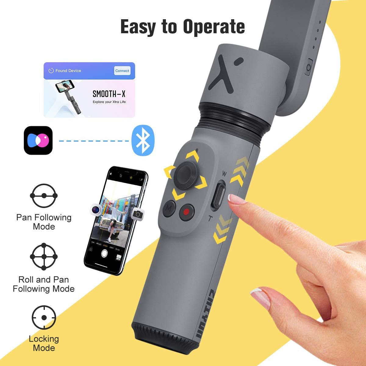 Zhiyun Smooth-Q 3-Axis Handheld Gimbal Stabilizer for Smartphone up to 220G or 6 Inches I.E. Iphone 7 Plus, Samsung S7, Huawei Mate  Zhiyun   