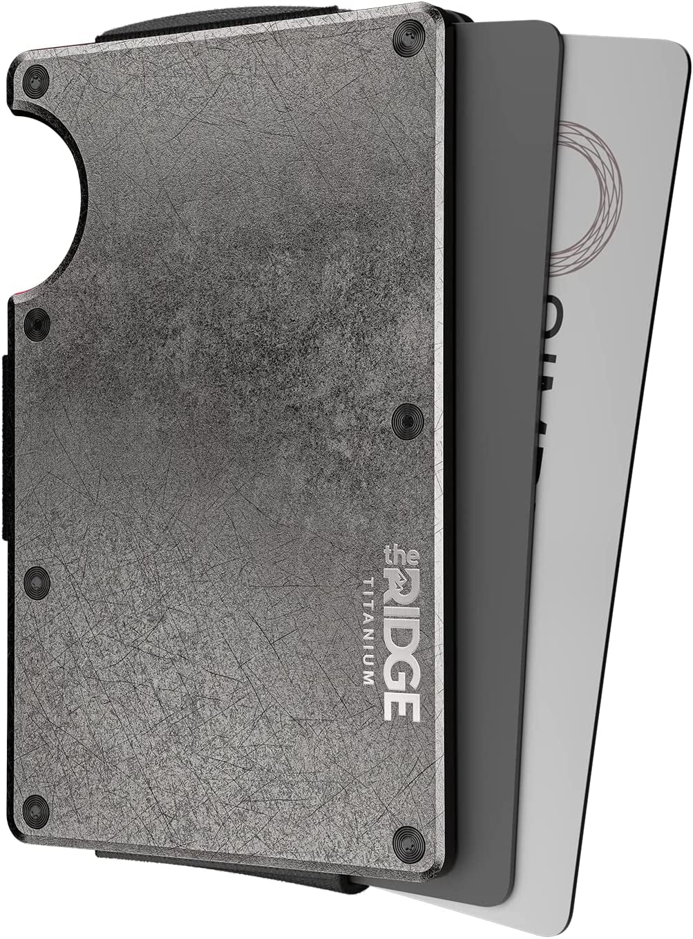 The Ridge Minimalist Slim Wallet for Men - RFID Blocking Front Pocket Credit Card Holder - Metal Wallet for Men with Money Clip (Gunmetal)  The Ridge Stonewashed (Titanium)  