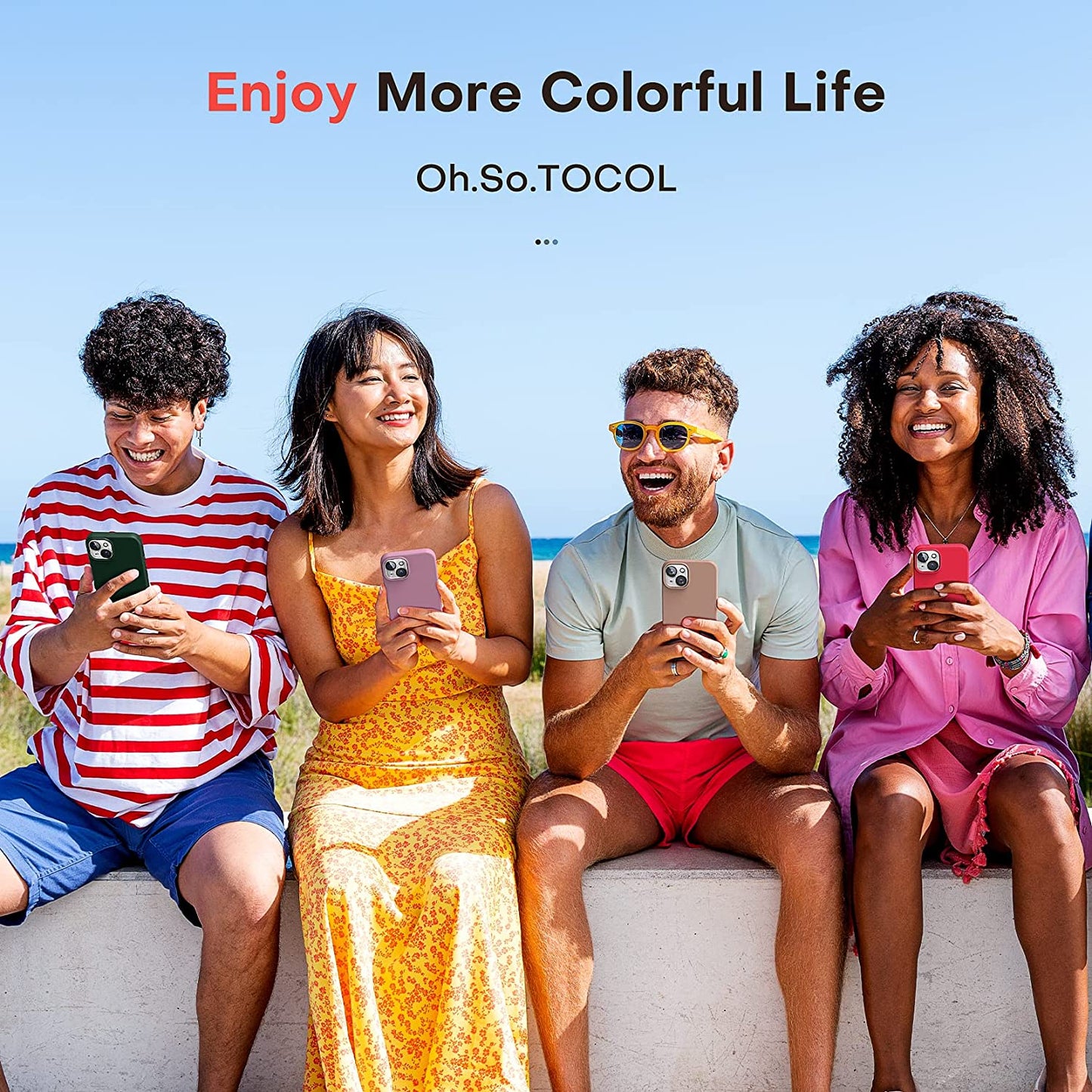 TOCOL [5 in 1 Designed for Iphone 14 Case, with 2 Pack Screen Protector + 2 Pack Camera Lens Protector, Liquid Silicone Phone Case 6.1 Inch, [Anti-Scratch] [Drop Protection], Brown  TOCOL   