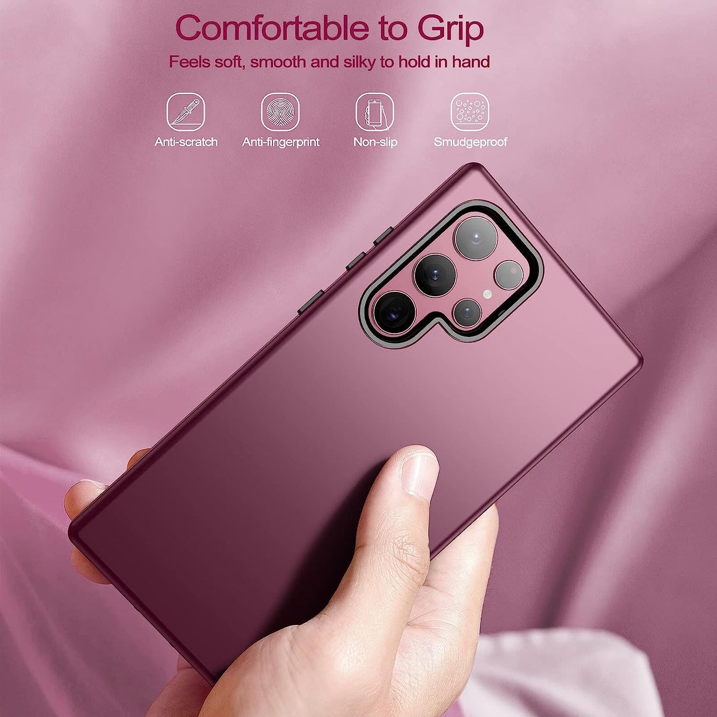 Welovecase for Samsung Galaxy S22 Ultra 5G Case, Cover 3 in 1 Full Body Heavy Duty Protection Hybrid Shockproof TPU Bumper Three Layer Protective Case for Samsung Galaxy S22 Ultra 6.8 Inch, Burgundy  WeLoveCase   