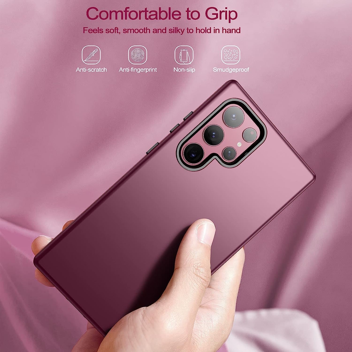 Welovecase for Samsung Galaxy S22 Ultra 5G Case, Cover 3 in 1 Full Body Heavy Duty Protection Hybrid Shockproof TPU Bumper Three Layer Protective Case for Samsung Galaxy S22 Ultra 6.8 Inch, Burgundy  WeLoveCase   