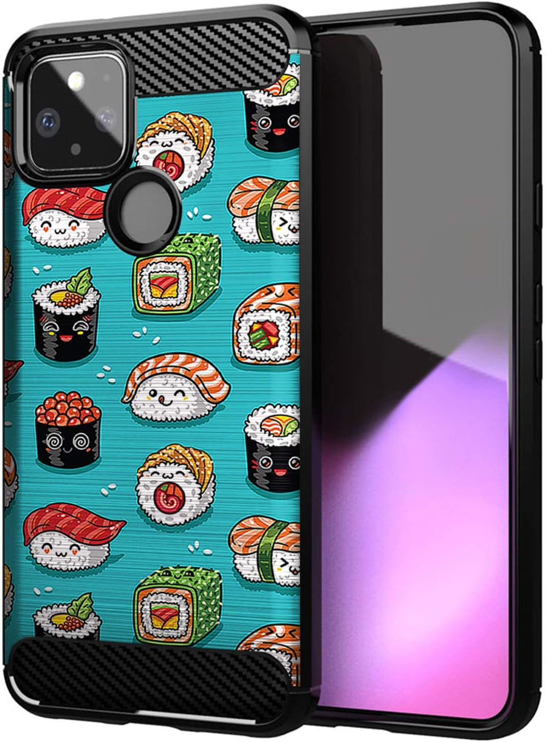 Casesondeck Case Compatible with [Google Pixel 4A 5G (2020)] Pictorial Patterned TPU Design Case Flexible Slim and Elegant (Astronaut)  Cases on Deck Sushi  