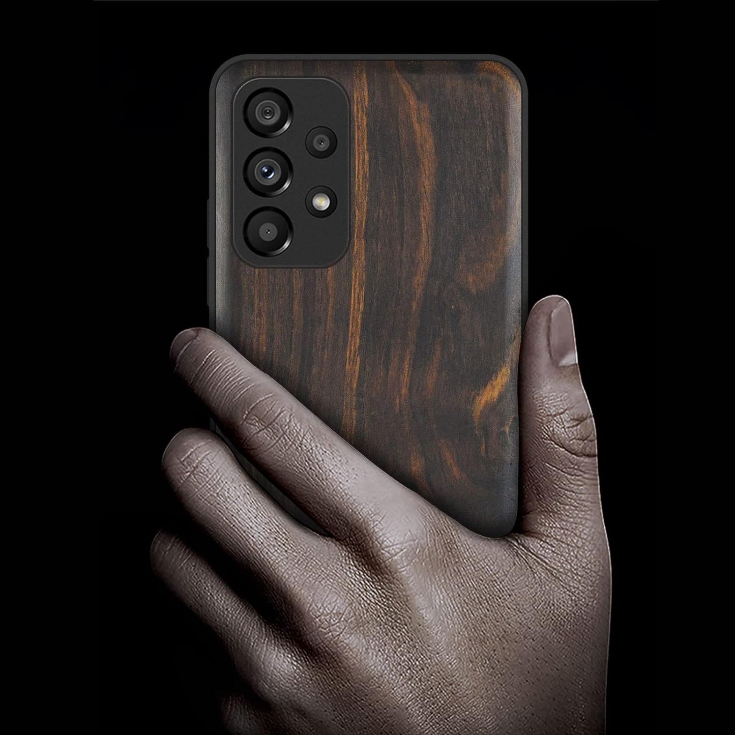 Carveit Wood Case for Samsung Galaxy A53 5G Case [Natural Wood & Black Soft TPU] Shockproof Protective Cover Unique & Classy Wooden Case Compatible with Galaxy A53 5G Case (Natural Wood-Blackwood)  Carveit   