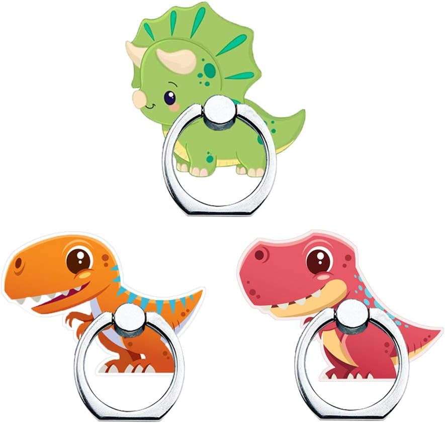 Phone Ring Holder Stand,Phone Ring Stand Holder 360 Rotation Finger Ring Grip Stand for Cellphones,Smartphones and Tablets (2 Pack Kawaii Kitty Phone Ring Stand)  RRJQW 3 Pack Dinosaur Phone Ring Stand  