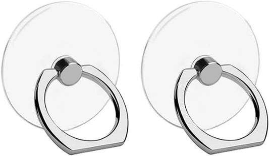 VOVIGGOL Transparent Phone Ring Holder Stand 2 Pcs, 360° Rotation Cell Phone Ring Holder Mobile Finger Kickstand Hand Phone Grip for Iphone, Clear Phone Ring for Phone Case (Round)  VOVIGGOL   