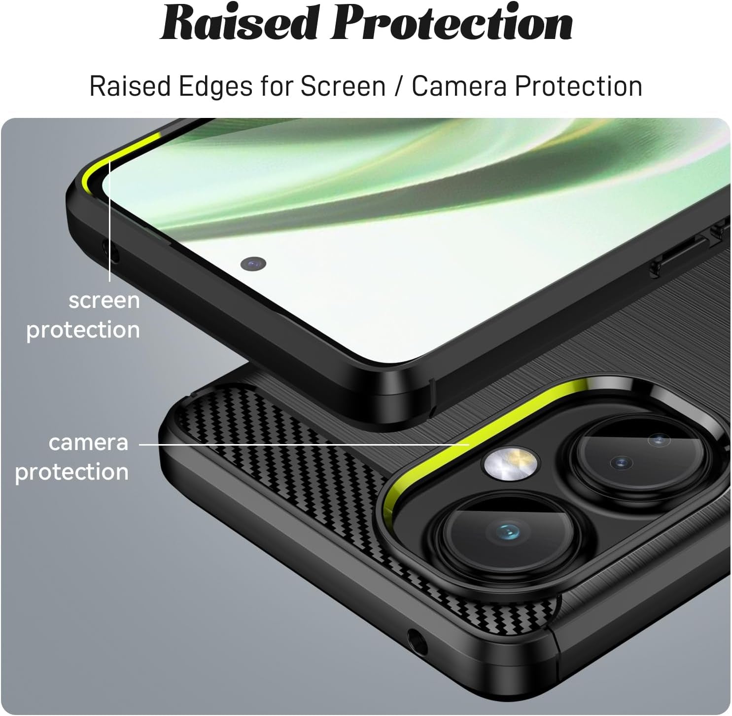 TERPINK Protective Case Compatible with Oneplus Nord N30 5G, Cell Phone Case with 4 Corner Drop Protection, Shock-Absorption, Non-Slip, Brushed Finish, Flexible Soft TPU (Brushed Black)  TERPINK   