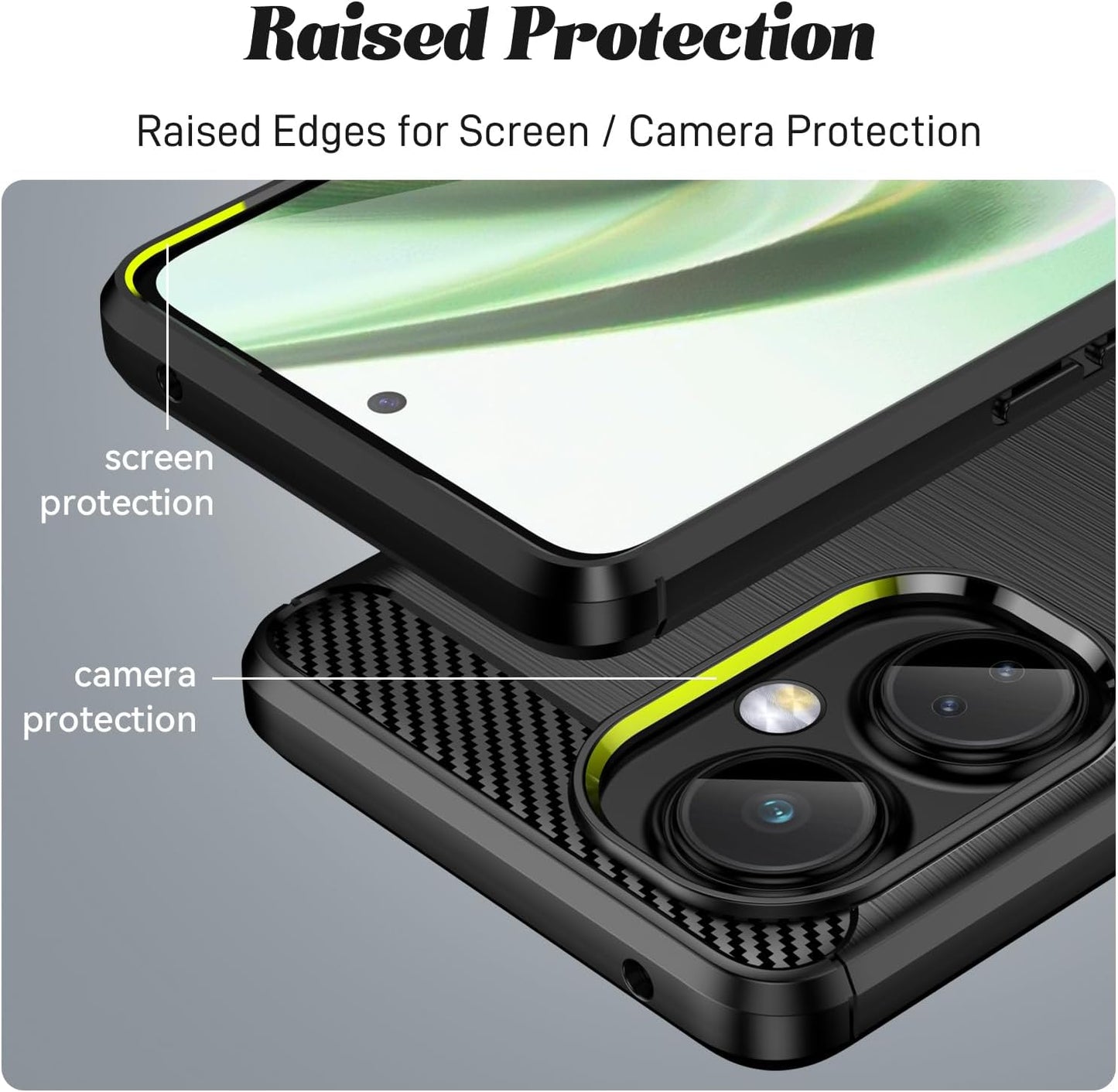 TERPINK Protective Case Compatible with Oneplus Nord N30 5G, Cell Phone Case with 4 Corner Drop Protection, Shock-Absorption, Non-Slip, Brushed Finish, Flexible Soft TPU (Brushed Black)  TERPINK   