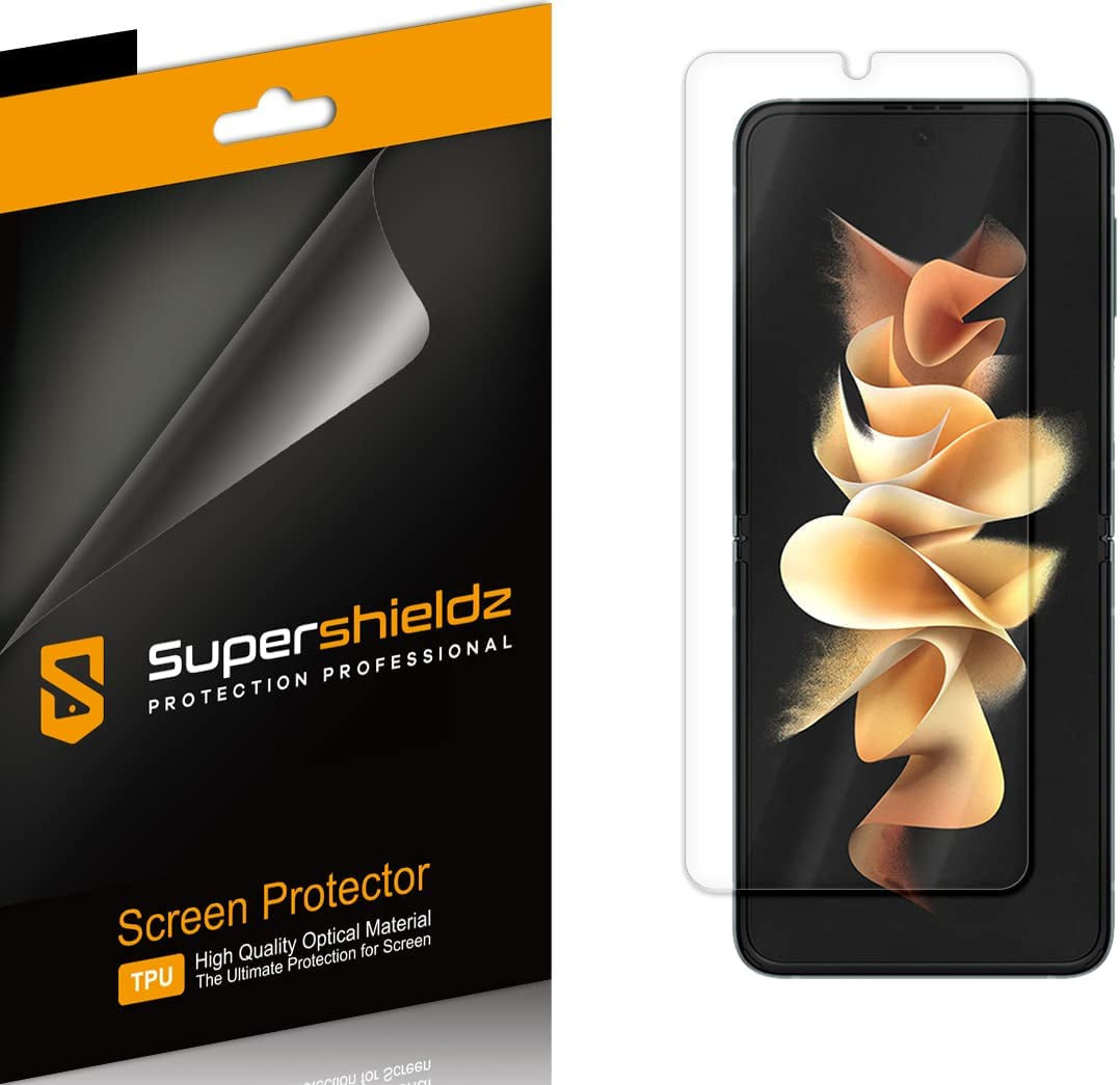 (2 Pack) Supershieldz Designed for Samsung Galaxy Z Flip 3 5G Screen Protector, (Full Coverage) High Definition Clear Shield (TPU)  Supershieldz   