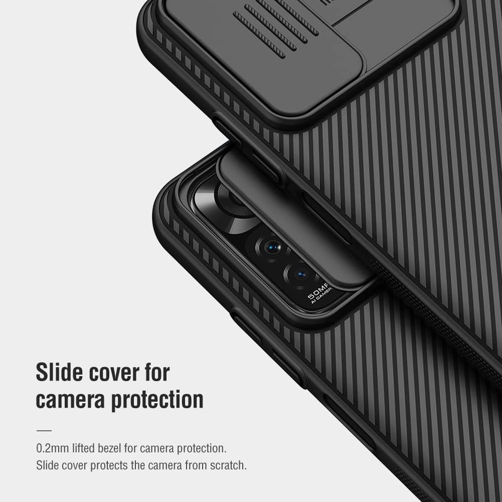 Xiaomi Redmi Note 11 (4G) Case with Camera Cover,Slim Fit Thin Polycarbonate Protective Shockproof Cover with Slide Camera Cover, Upgraded Case for Xiaomi Redmi Note 11 (4G) (Black)  Wefor   