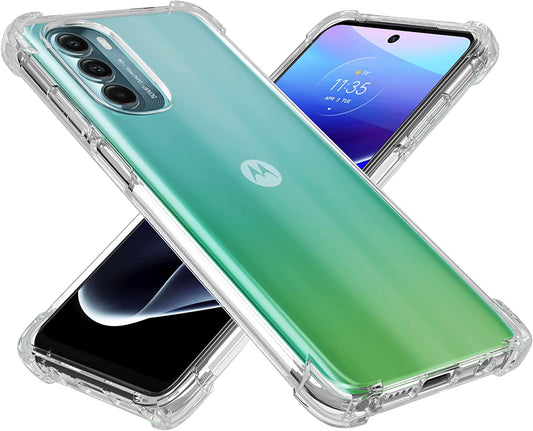 Cresee Crystal Clear Cover with Reinforced Corner Bumper Slim Fit Shockproof Flexible TPU Phone Case for Motorola Moto G Stylus 5G (2022) Transparent  Cresee   