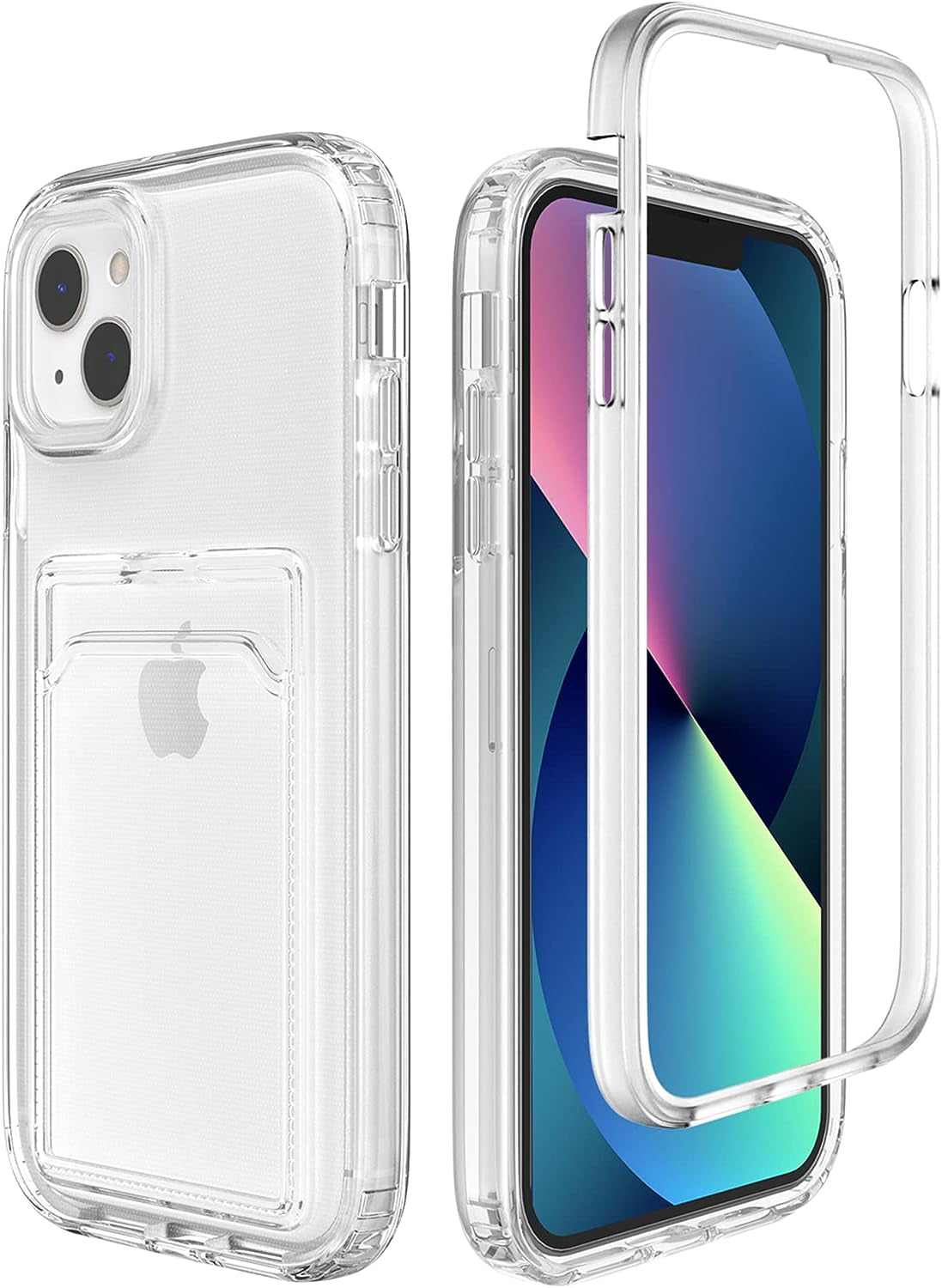 ZCDAYE Clear Wallet Case for Iphone 13(6.1 Inches), Iphone 13 Case with Card Holder, Slim Soft TPU Shockproof Clear Phone Case for Iphone 13(6.1 Inches) - Pink  ZCDAYE Transparent Iphone 13 