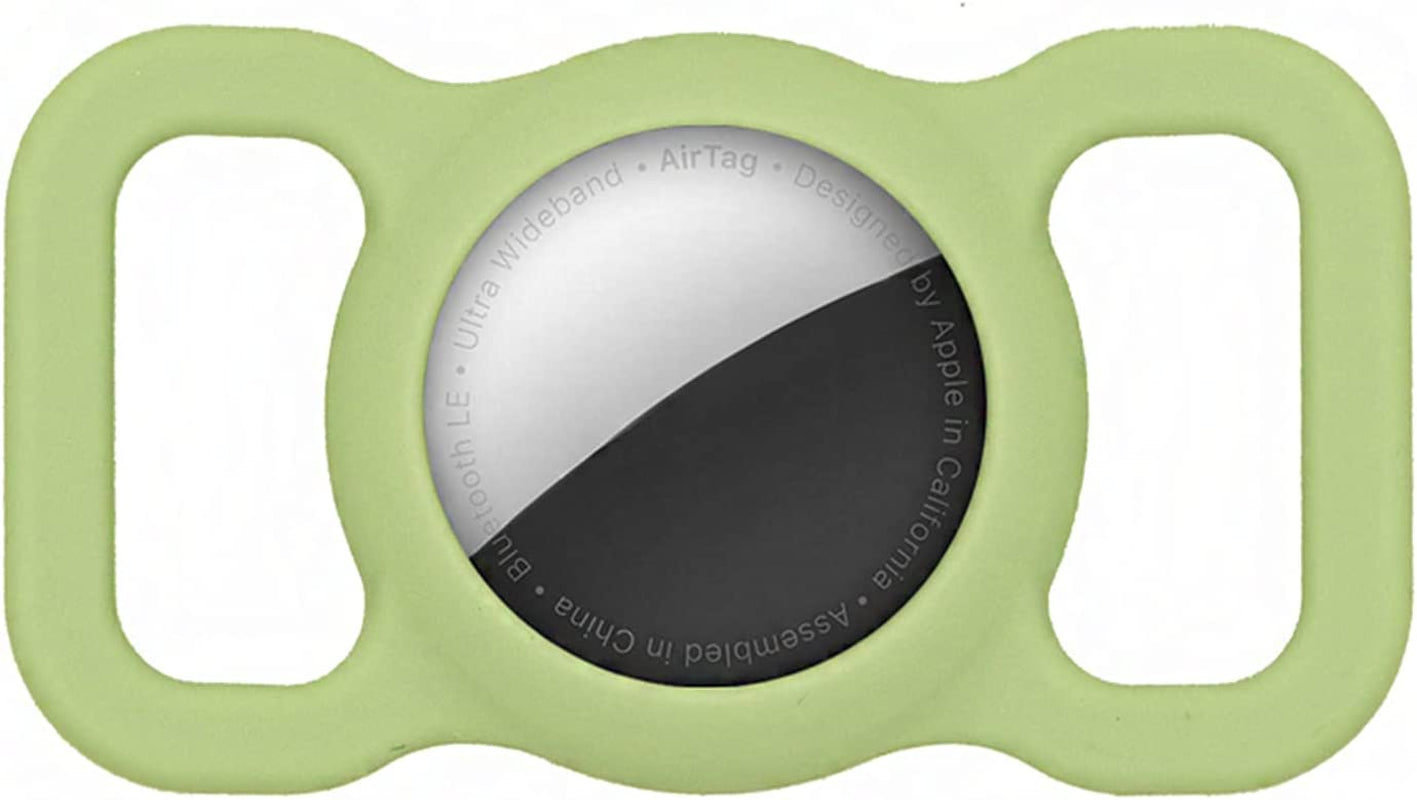 Dog Collar Holder Perfect for Apple Airtag 2 Pack - Protective Case and Airtag Holder for Pets, Backpacks - Air Tag Case (Black & Black)  Basman Lime 1 Pack 