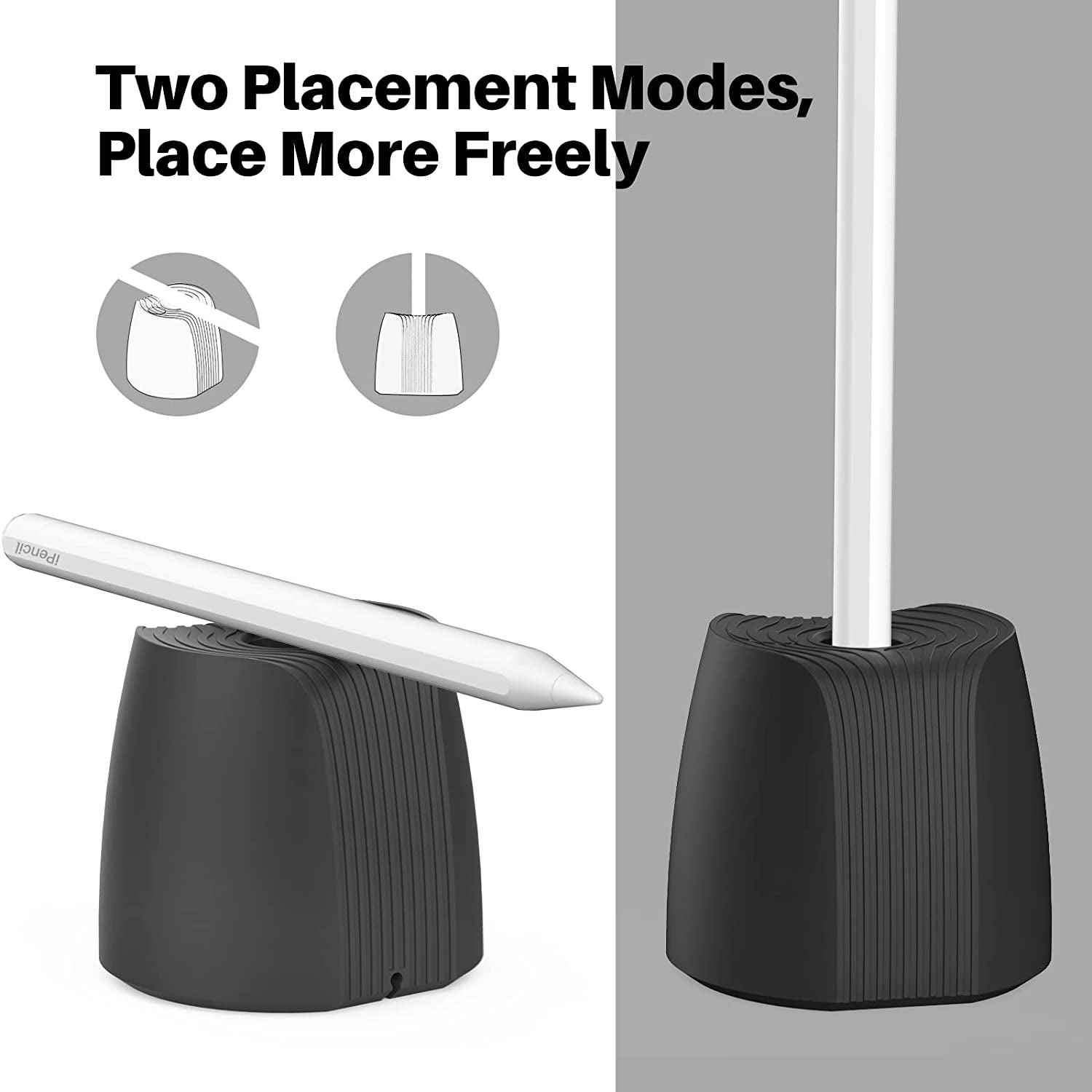 LJFLYXRI Portable Silicone Stand for Apple Pencil 1/2 Charger Holder Non-Slip Base Pen Charging Station Dock Adapter Tablet Pen Accessory,New Pen Accessories Base (Black)  LJFLYXRI   