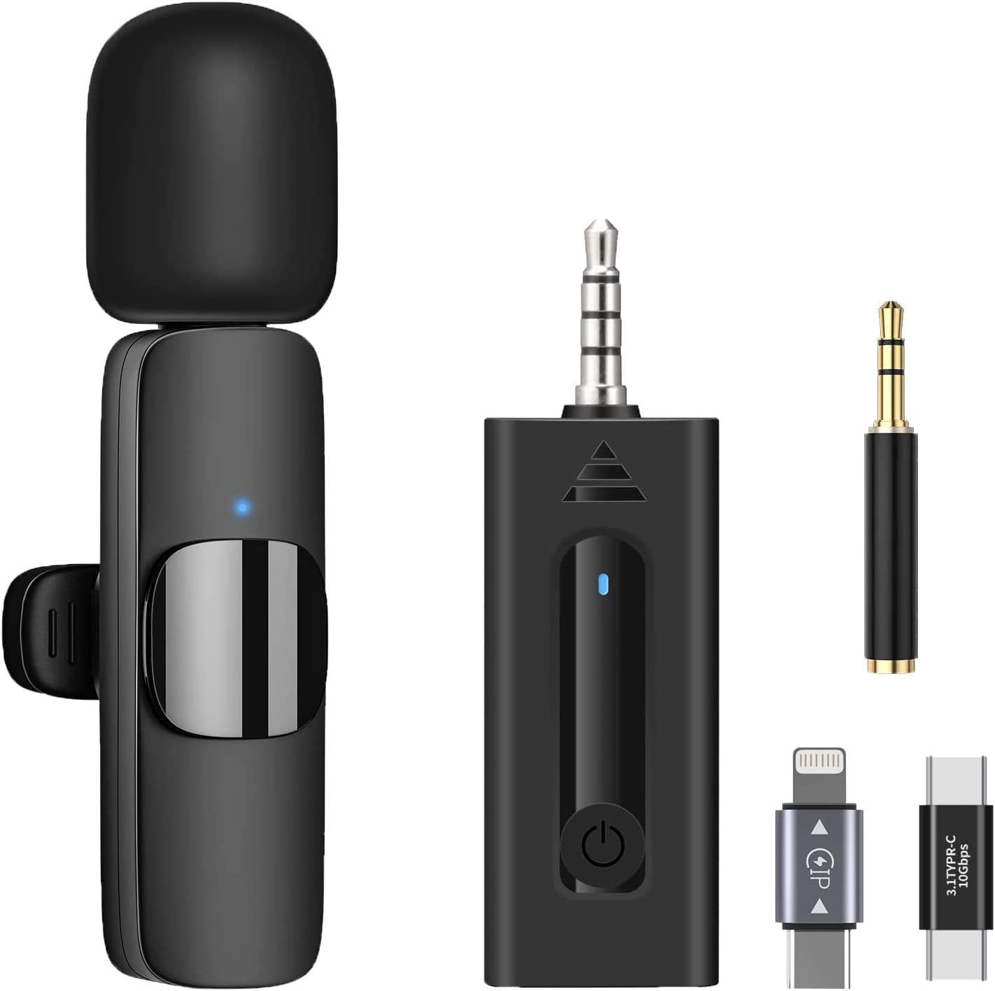 Wireless Lavalier Microphone for Iphone/Android Phone/Camera/Computer/Laptop, Recording Omnidirectional Condenser Mic with Ultra Low Delay, Lapel Noise Canceling Mic for Youtube Interview Tiktok Vlog  mmcrz   