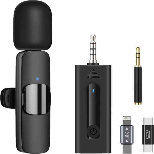 Wireless Lavalier Microphone for Iphone/Android Phone/Camera/Computer/Laptop, Recording Omnidirectional Condenser Mic with Ultra Low Delay, Lapel Noise Canceling Mic for Youtube Interview Tiktok Vlog  mmcrz   