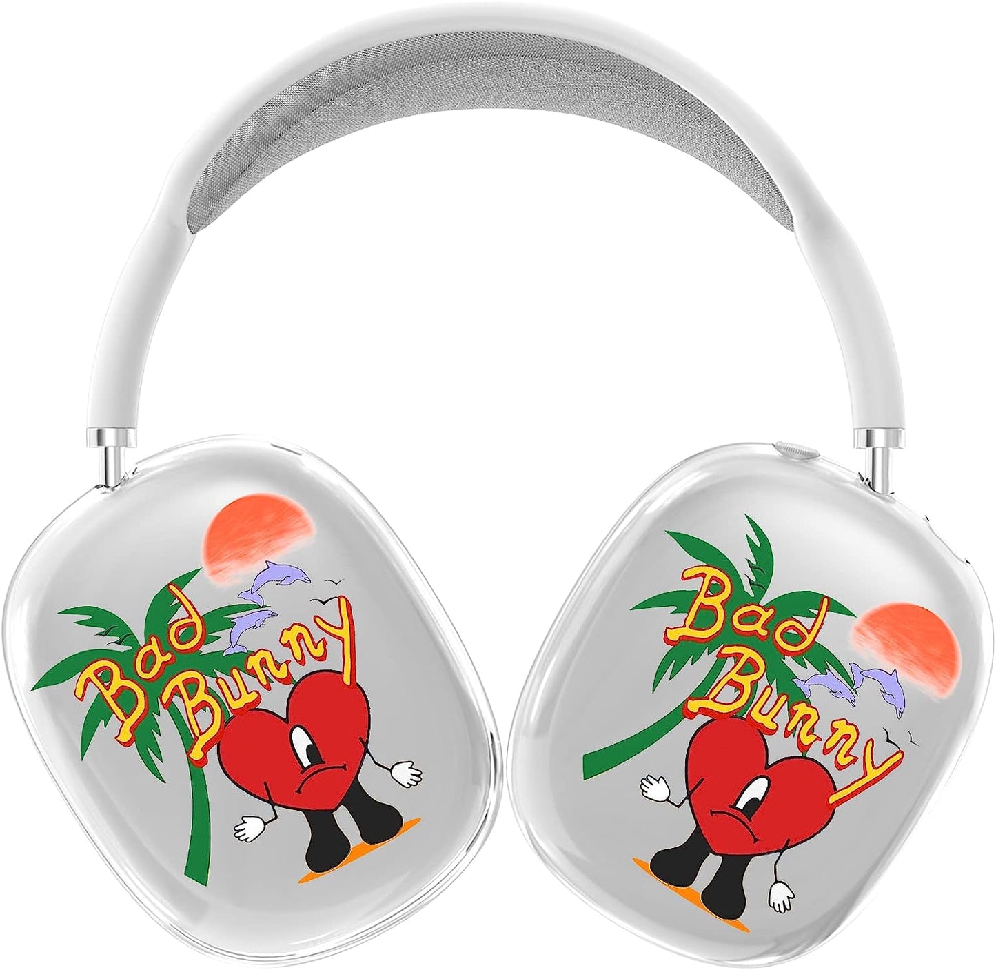 Airpods Max Cute Clear Cover Case, Clear Soft TPU Skin Case Compatible Airpods Max, Transparent Protective Cover for Apple Airpods (Scream Ghost)  DZHAXIE Bad & Bunny  