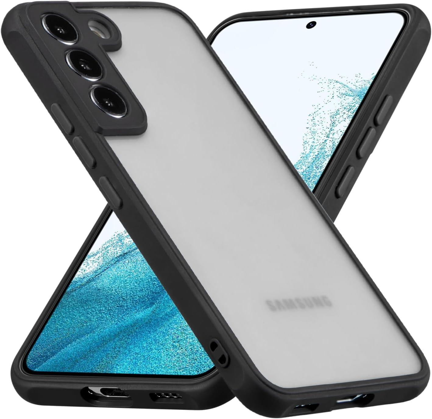 RALEAVO Magnetic for Samsung Galaxy S22 Case [Compatible with Magsafe] Slim Frosted Matte Case Cover Translucent Hard PC Back Military Drop Protection Phone Case for Girls&Boys,Black  RALEAVO Black S22 