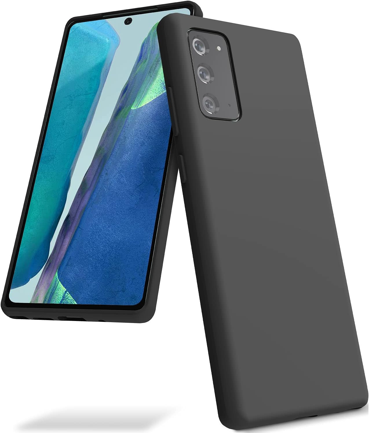 GOOSPERY Liquid Silicone Case for Galaxy Note 20 (6.7 Inches - 2020) Silky-Soft Touch Full Body Protection Shockproof Cover Case with Soft Microfiber Lining - Black  GOOSPERY   