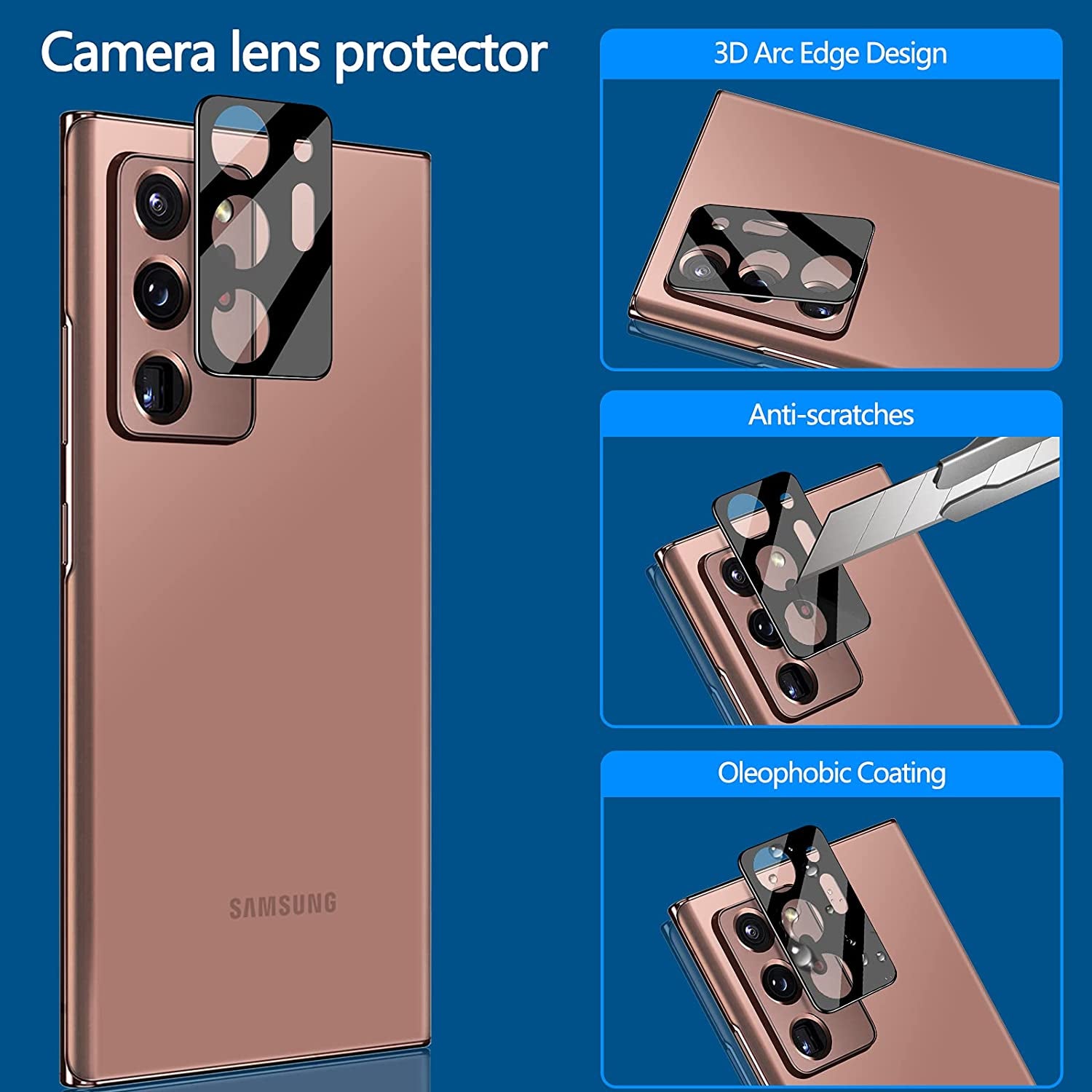 LYWHL [2+2 Pack] for Samsung Note 20 Ultra Privacy Screen Protector, [Support Fingerprint ID] Anti-Spy Black Full Adhesive Flexible Film + Camera Lens Glass Protector for Galaxy Note 20 Ultra  LYWHL   