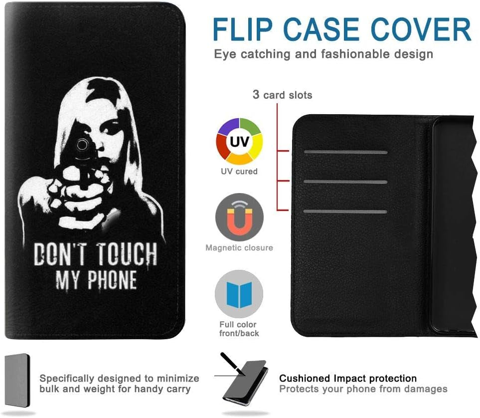 RW2518 Do Not Touch My Phone PU Leather Flip Case Cover for LG V30, LG V30 Plus, LG V30S Thinq, LG V35, LG V35 Thinq  jjphonecase   