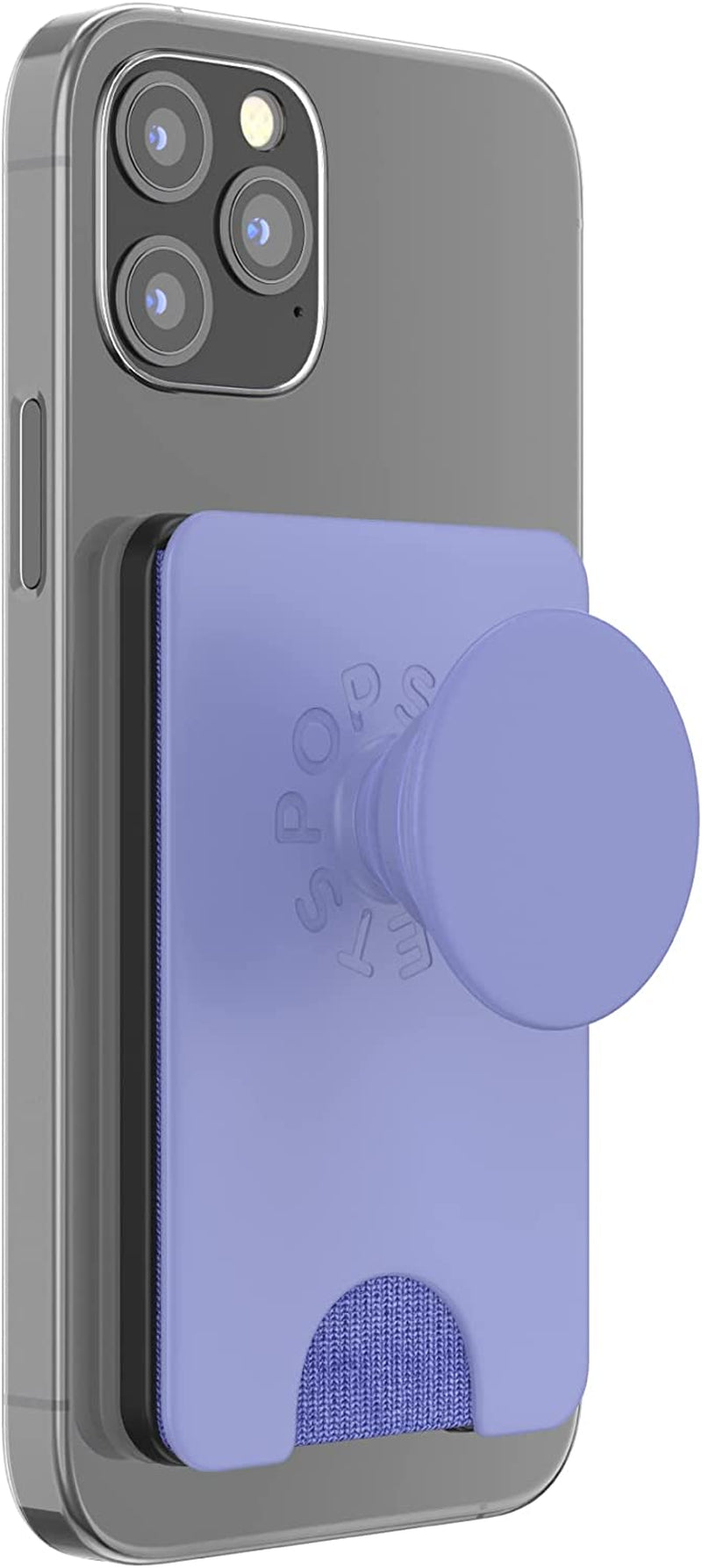 Popsockets Phone Wallet with Expanding Grip, Phone Card Holder, Wireless Charging Compatible, Wallet for Magsafe - White Clear  PopSockets Periwinkle Wallet 