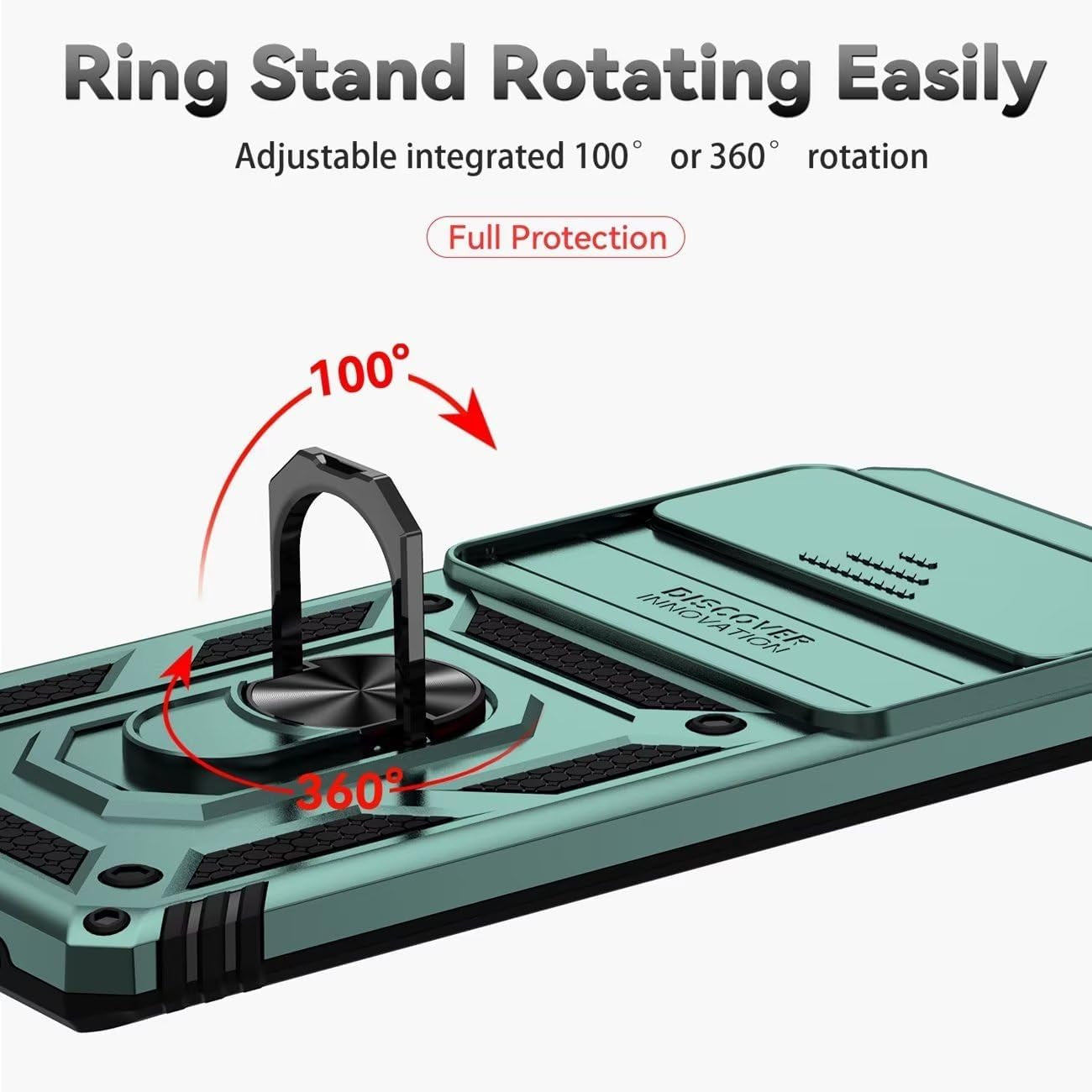 Yodueiv for Pixel 6 Pro Case, Google 6 Pro G8VOU with Slide Camera Cover, Magnetic Ring Car Mount Holder Kickstand Protective Cases Cover for Google Pixel 6 Pro 5G Green  Yodueiv   