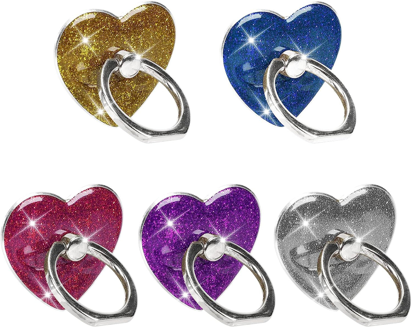 BF2JK Cell Phone Love Ring Holder Stand Clear Diamond Finger Grip Loop 360 Degree Rotation Finger Ring Stand Blue Green Colorful Mermaid Scales  BF2Jk Sparkle Love Heart  