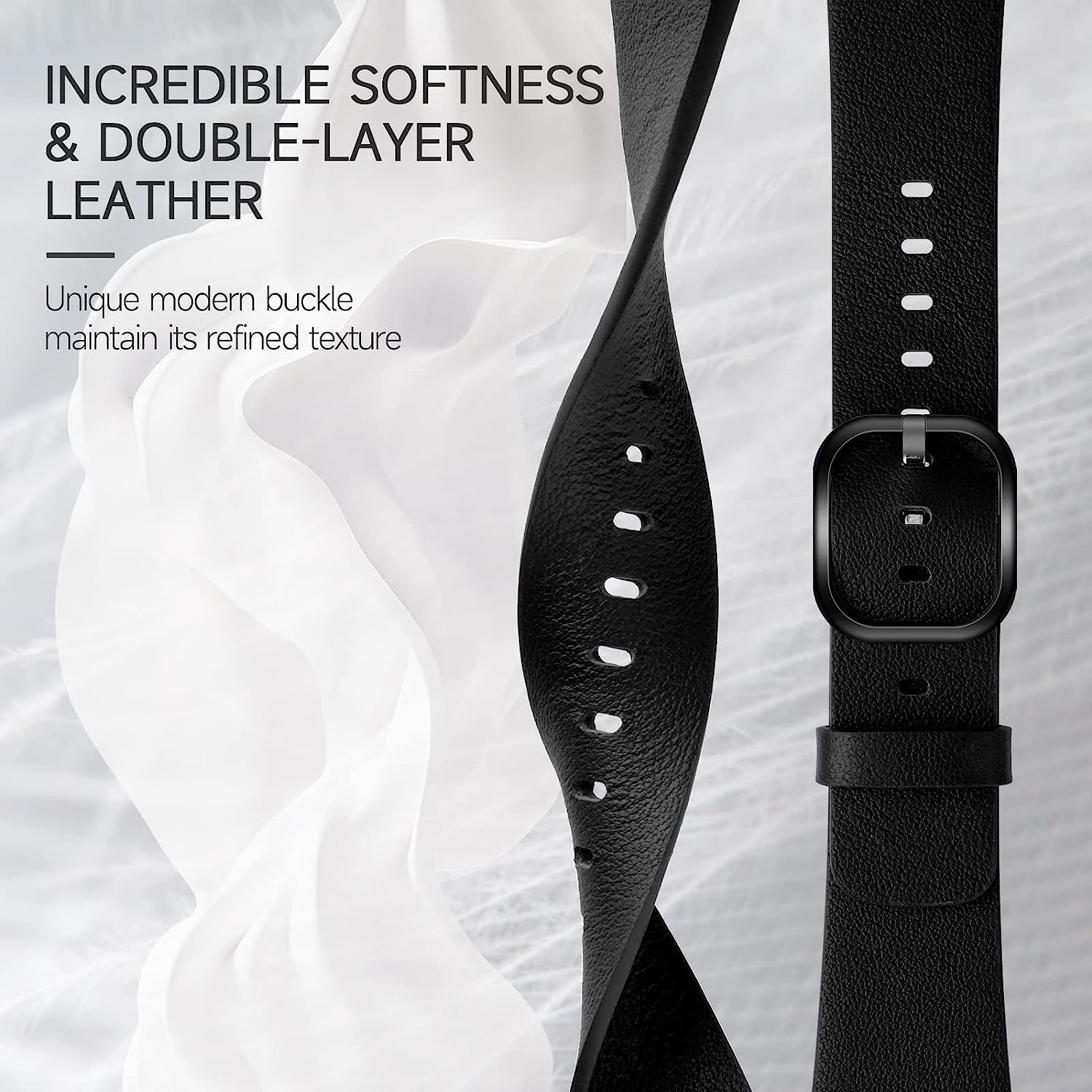 Eyamumo Thin Leather Band Compatible with Apple Watch Bands 41Mm 40Mm 38Mm Women, Genuine Leather Bands Wristbands Replacement Straps for Apple Iwatch SE2 SE Series 8 7 6 5 4 3 2 1  Eyamumo   