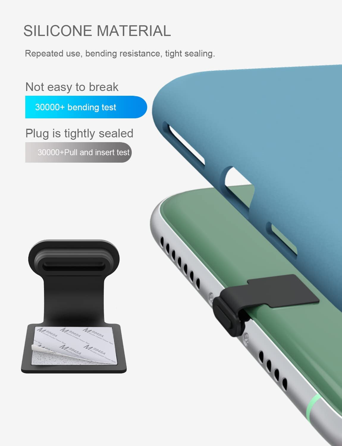 Gavemi USB C Dust Plug, for Phone USB Type C Port Dust Cover Cap, 2 Pack (Black)  BSTQ   