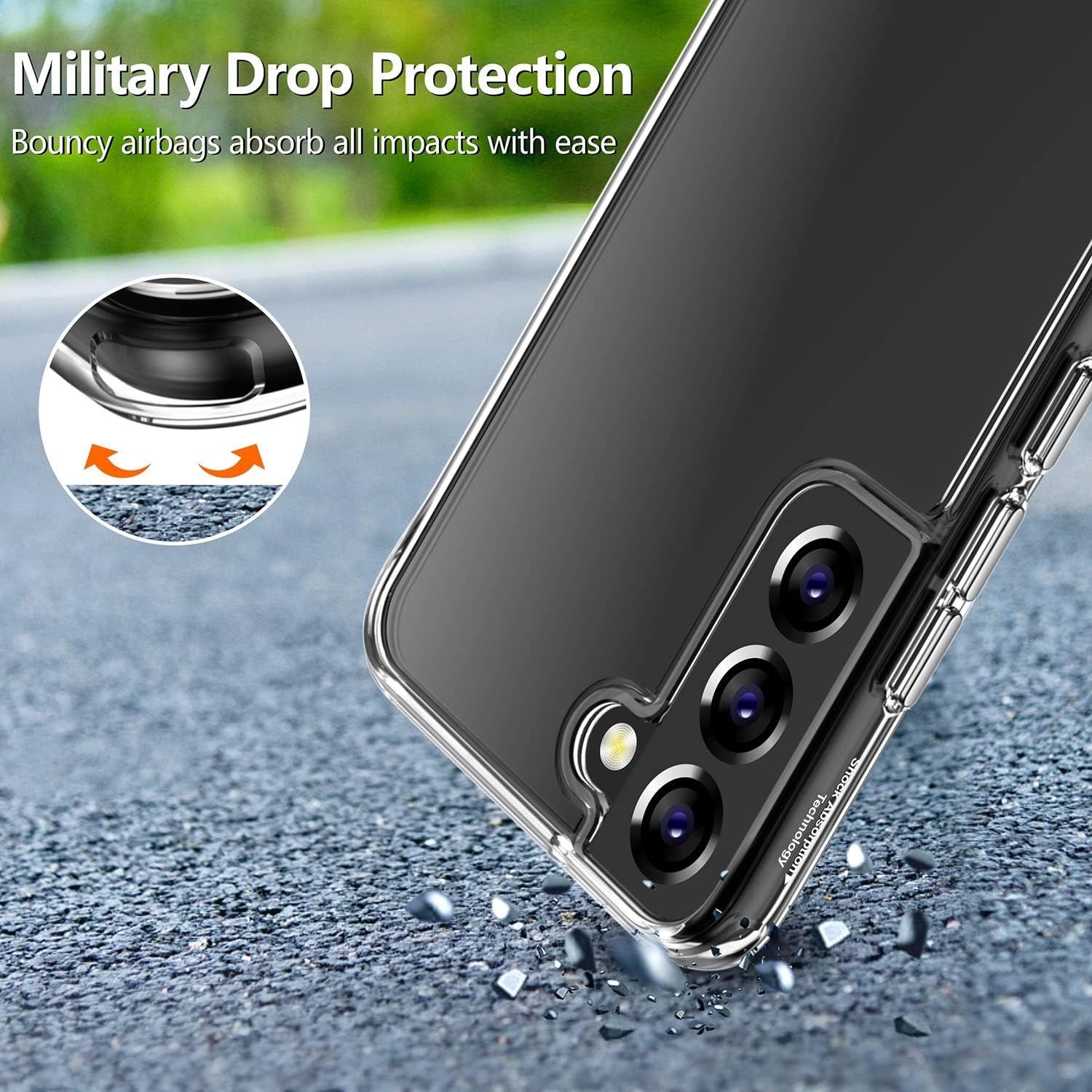 Rayboen for Samsung Galaxy S22 plus Case/Galaxy S22+ Case, Diamond Clear Designed,[Military Drop Protection] Hybird Shockproof Bumper Transparent Phone Case for S22 plus 5G 6.6 Inch  Rayboen   