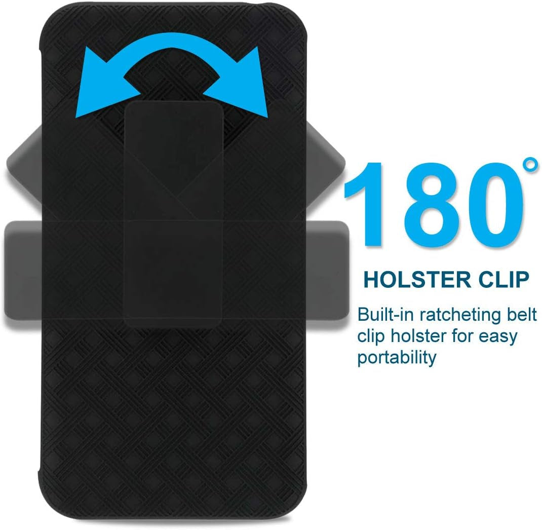 Rome Tech Holster Case with Belt Clip for LG V30 - Slim Heavy Duty Shell Holster Combo - Rugged Phone Cover with Kickstand Compatible with LG V30 - Black  Rome Tech   