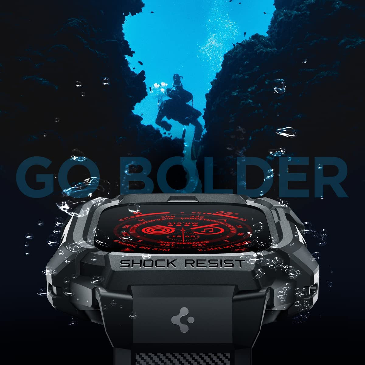 Spigen Rugged Armor Pro Designed for Apple Watch Ultra 49Mm Case with Band - Black  Spigen   