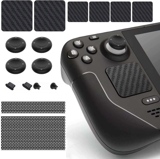 20In1 Touch Pads Protect Stickers Set for Steam Deck, Trackpad Protector for Steam Deck Accessories, Touch Pads Skins, 8 Thumb Grip Caps(4 Black&4 Cat Paws), Rubber Dust Plugs, Vent Dust Filter Cover  JIAQI   