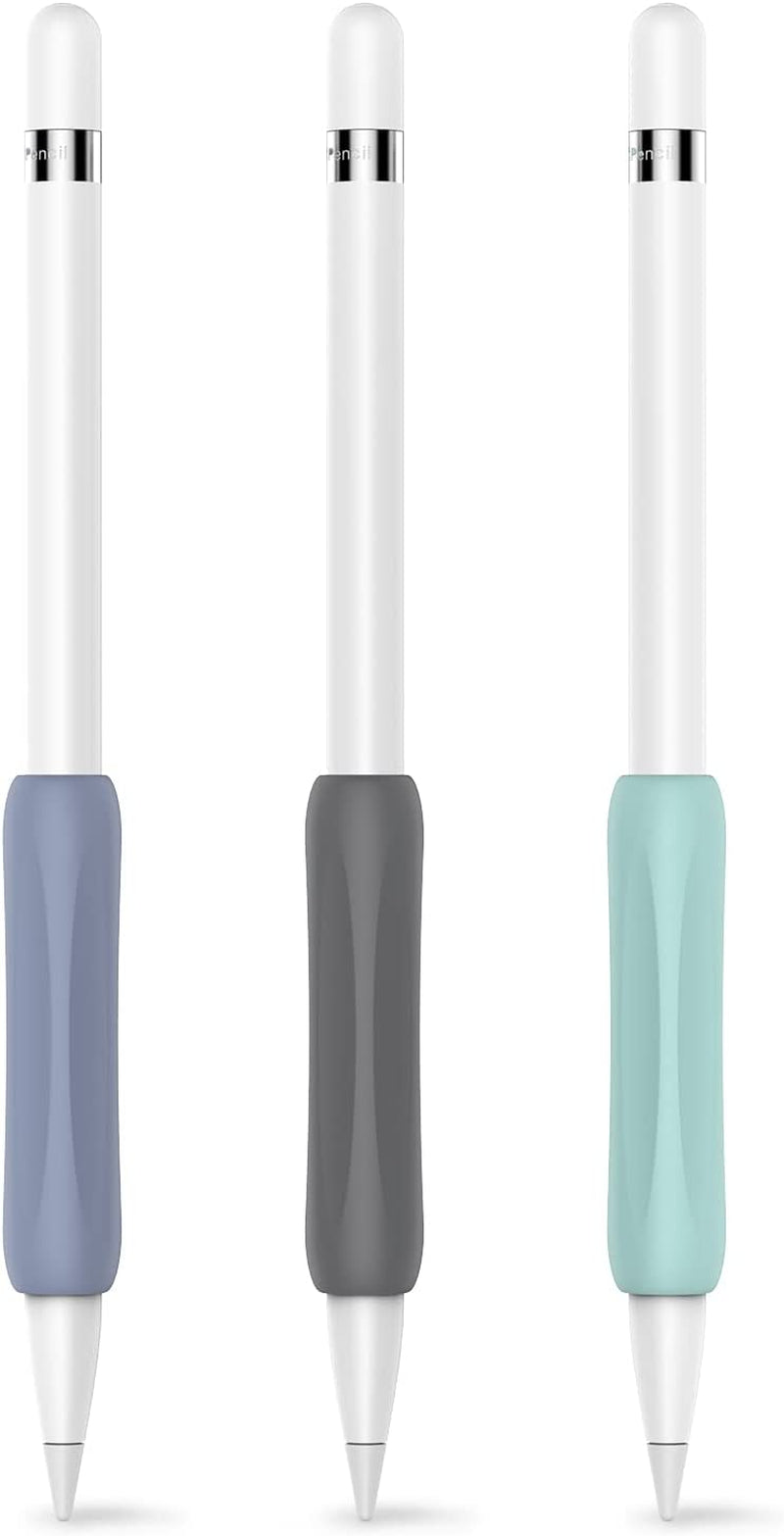 Delidigi Apple Pencil Grip 3 Pack Ergonomic Stylus Grip Silicone Sleeve Accessories Compatible with Apple Pencil 1St and 2Nd Generation (White, Pink, Avocado Green)  Delidigi Lavender Grey, Grey, Mint Green  