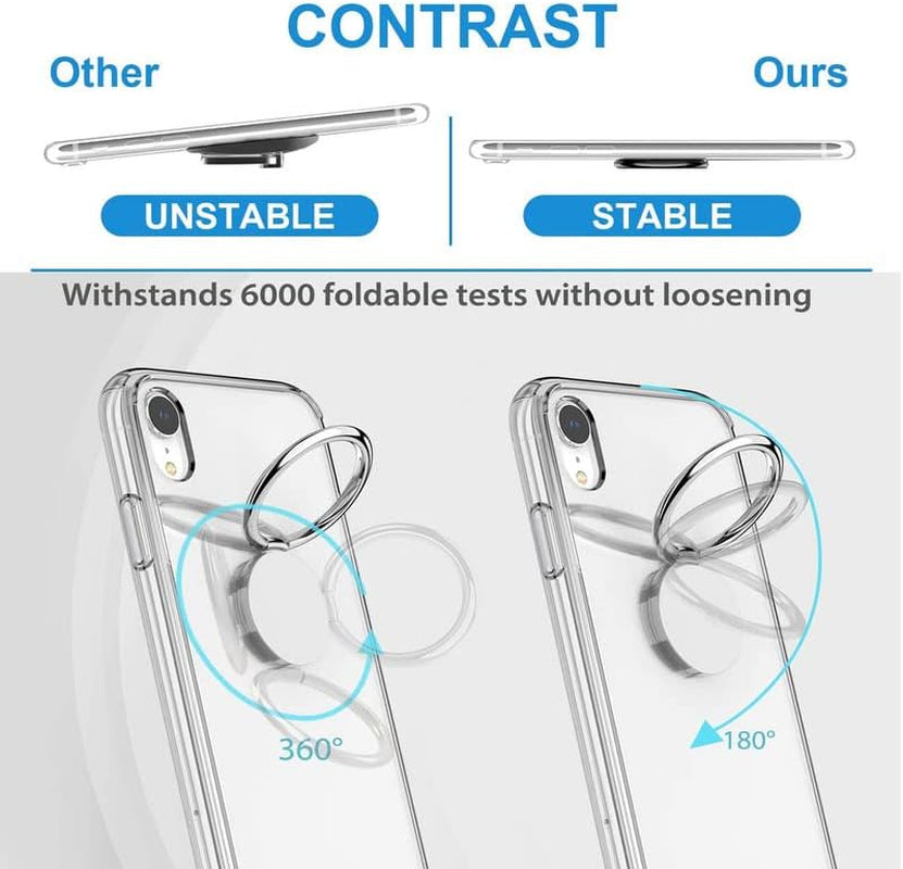 HGJTF Phone Case for Sony Xperia 10 IV Case (6.0 Inch), with 360 Degree Rotation Finger Ring Kickstand, Clear Silicone Shockproof X Anti-Scratch Shell TPU Bumper Soft Cover for Sony Xperia 10 IV  HGJTF   