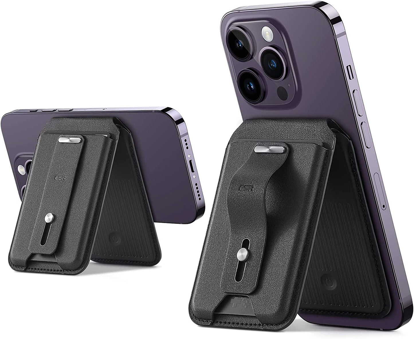 ESR Magsafe Wallet (Halolock), Geo Iphone Wallet Stand with Full Find My Functionality, Wallet Tracker with Adjustable Stand, Magnetic Wallet for Iphone 14/13/12 Series, Magsafe Accessories, Black  Electronic Silk Road Corp   