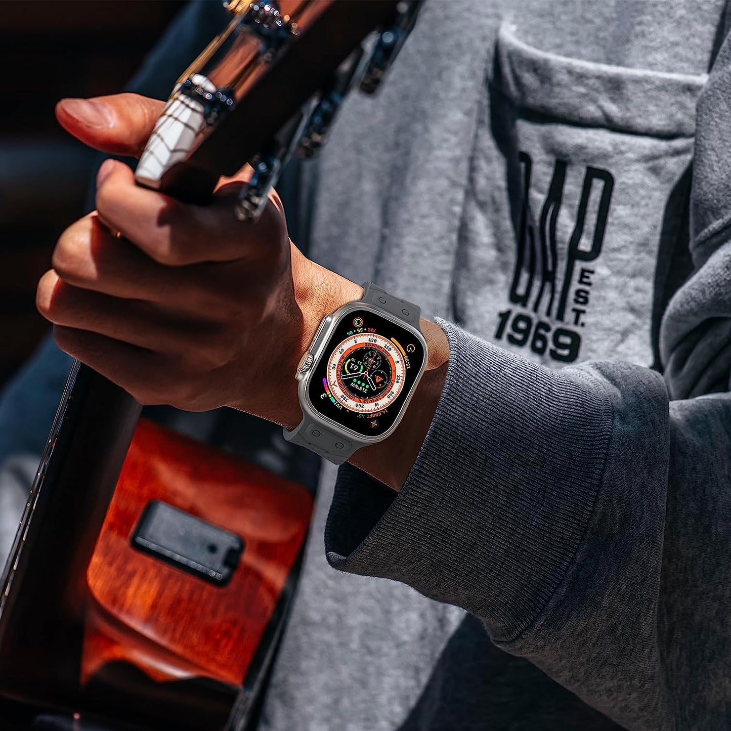 YAXIN 2 Pack Sport Band Compatible for Apple Watch Ultra Band 49Mm 45Mm 44Mm 42Mm Men, Soft Silicone Wristband Replacement Strap for Apple Watch Band Ultra Iwatch Series 8/7/SE/6/5/4/3  YAXIN   