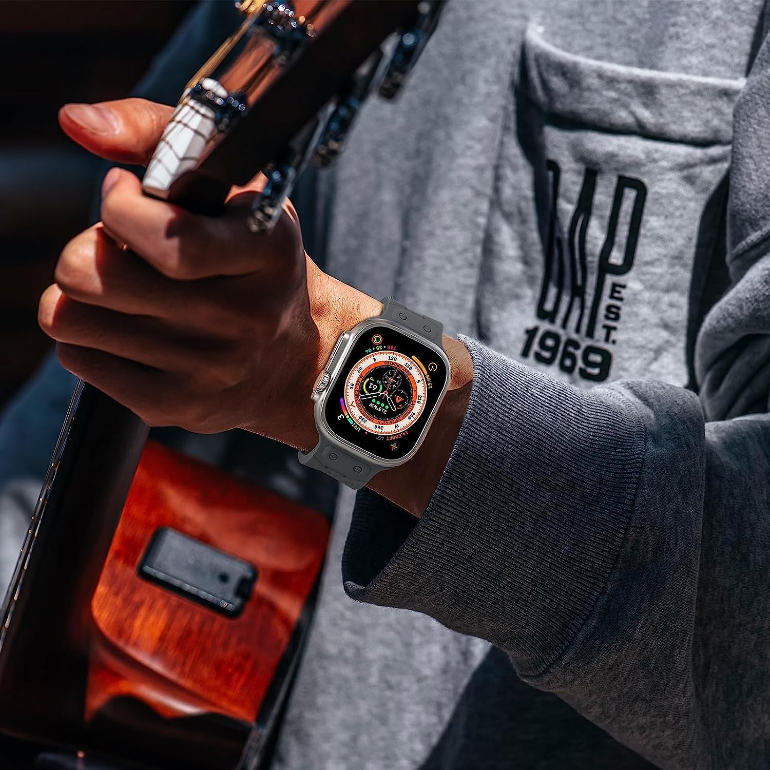 YAXIN 2 Pack Sport Band Compatible for Apple Watch Ultra Band 49Mm 45Mm 44Mm 42Mm Men, Soft Silicone Wristband Replacement Strap for Apple Watch Band Ultra Iwatch Series 8/7/SE/6/5/4/3  YAXIN   