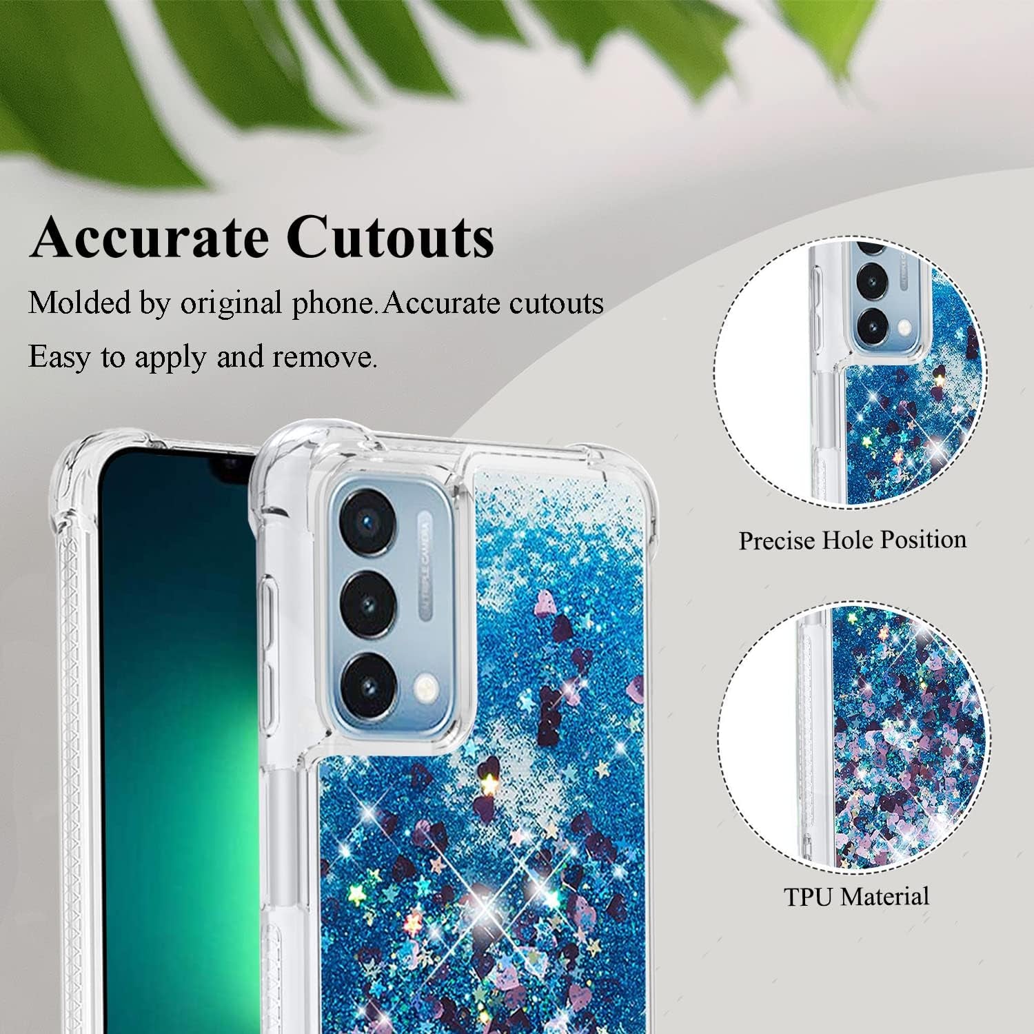 Yarxiawin Comepatible with Oneplus Nord N200 5G Case Glitter Sparkle Gold, Luxury Oneplus Nord N200 5G Phone Case Silicone Shiny Bumper Protective Case Anti-Scratch Cover (Blue)  Yarxiawin   