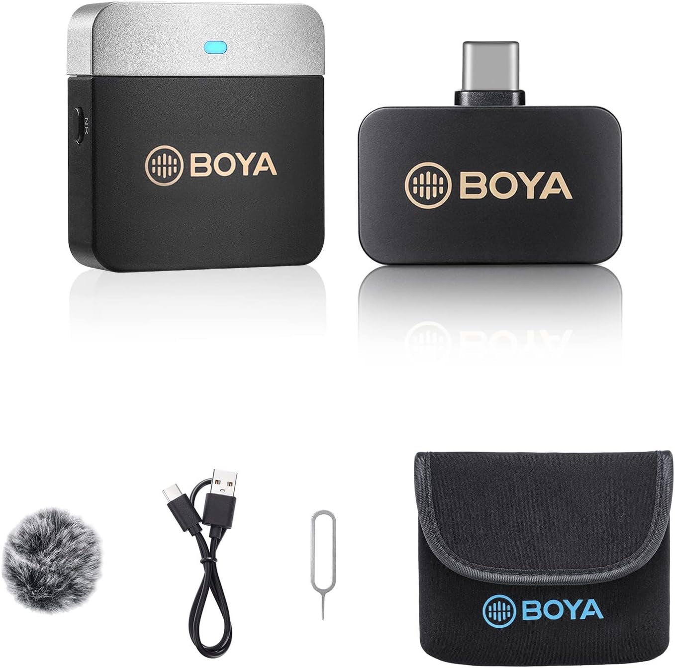 BOYA Wireless Lavalier Microphone for Android Phone Plug Play USB-C Lapel Microphone Noise Cancellation Cordless Clip on Mic for Video Recording Interview Youtube Vlogging Live Streaming BY-M1V4  BOYA BY-M1V3  